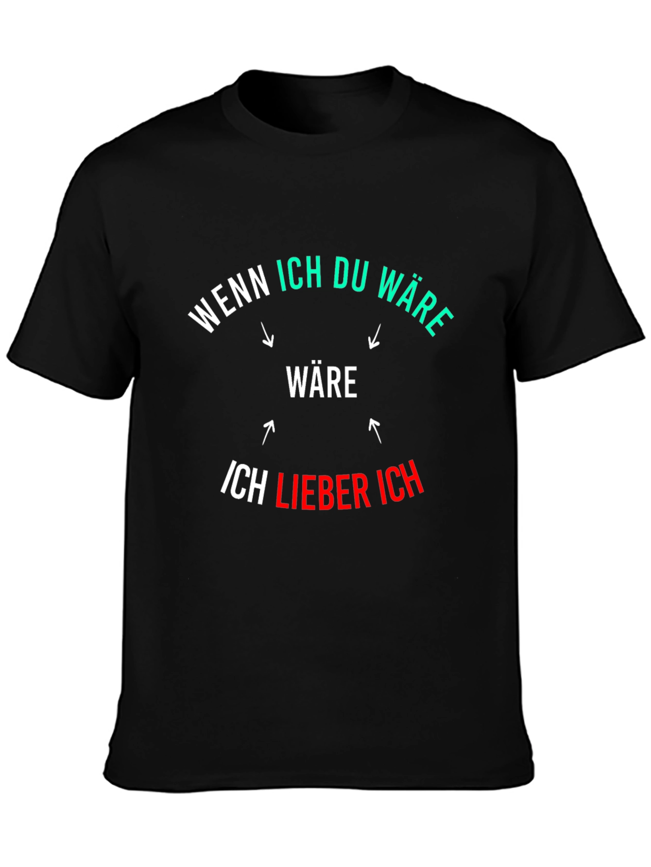 Funny German Phrase Graphic Black T-Shirt