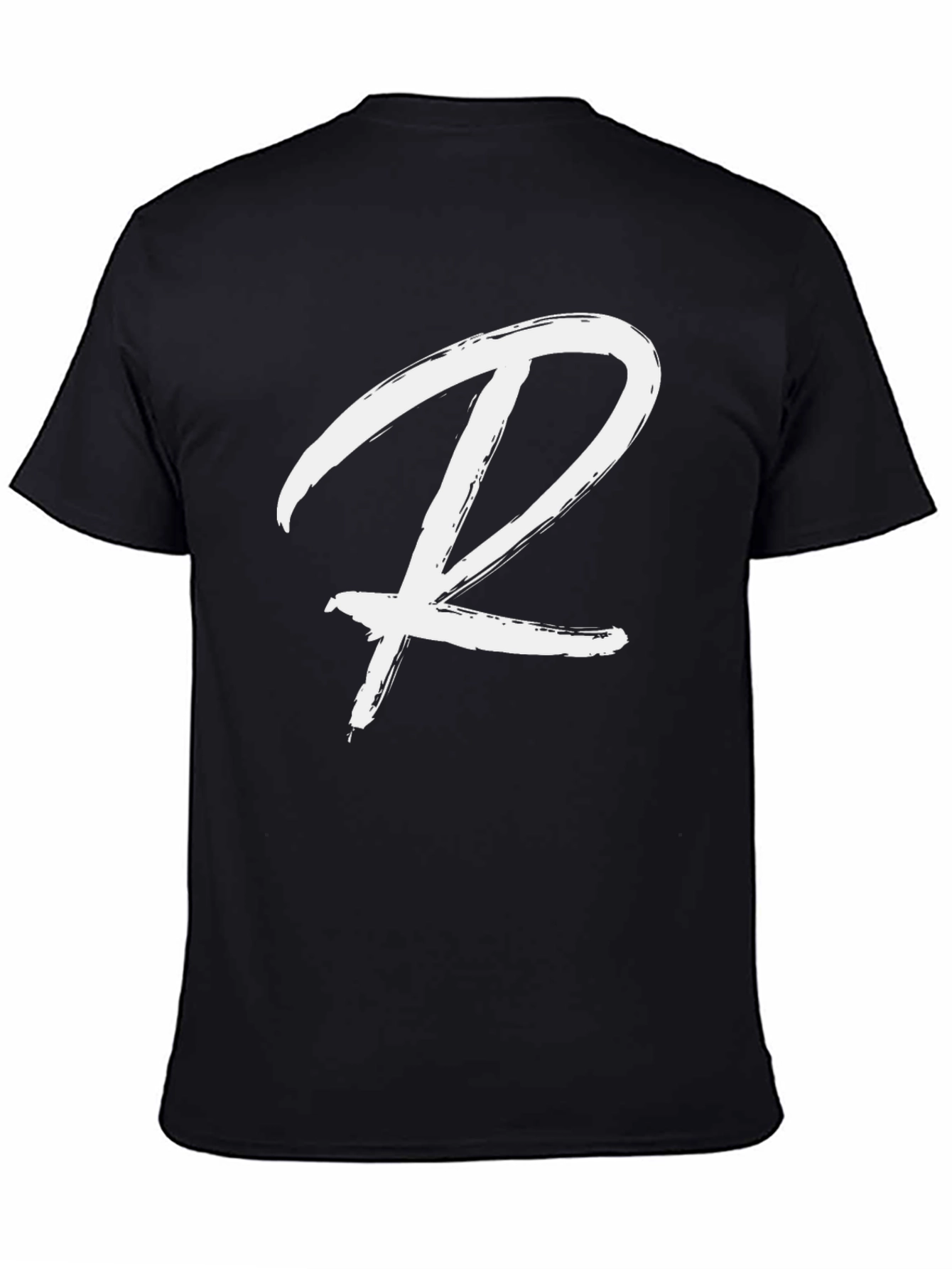 Black T-Shirt with White R Graphic