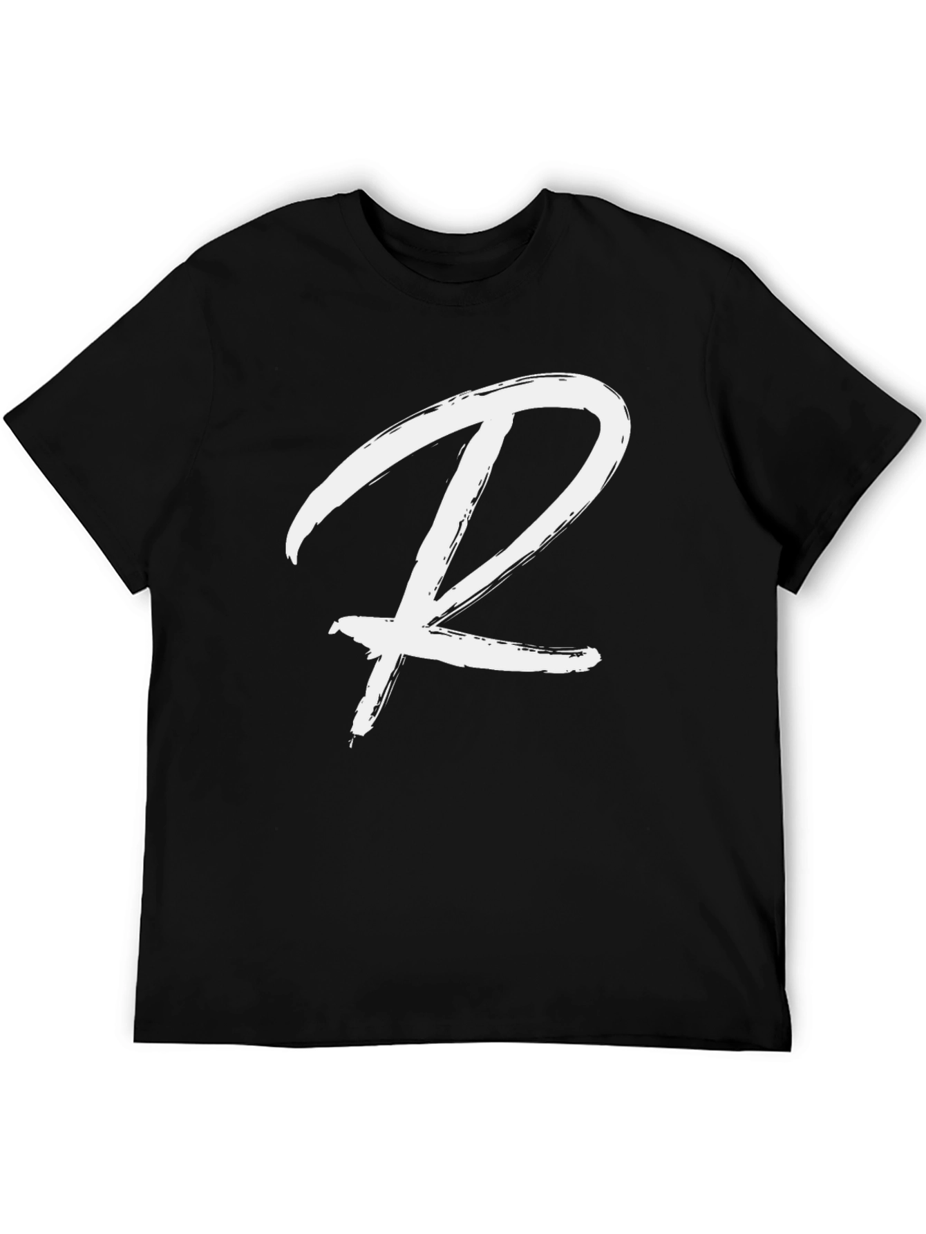 Black T-Shirt with White R Graphic