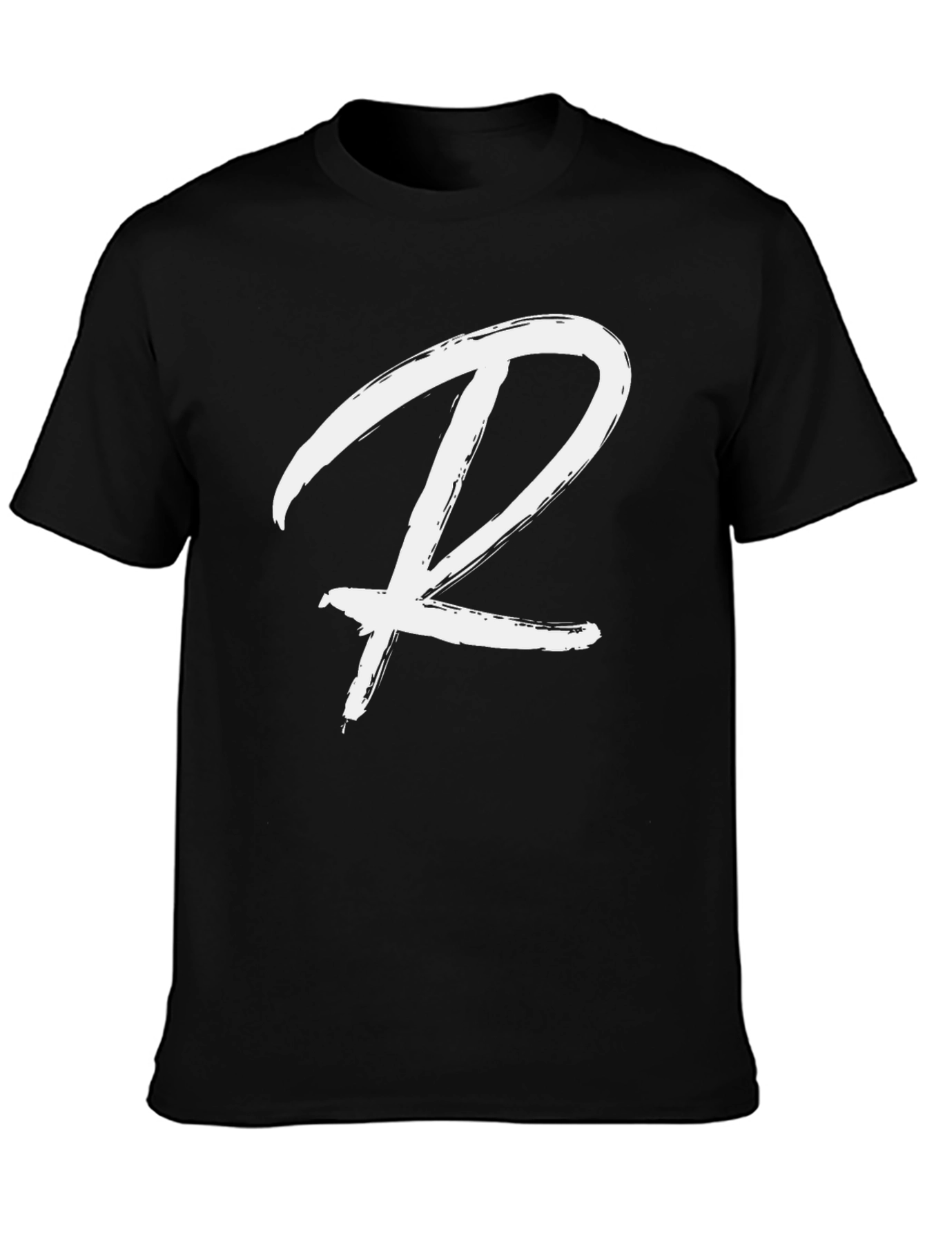 Black T-Shirt with White R Graphic