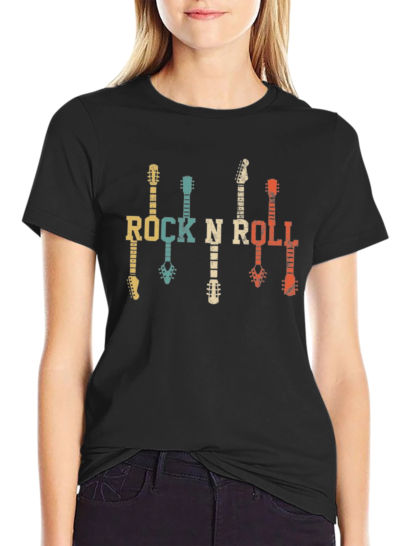 Retro Rock N Roll Guitar T-Shirt