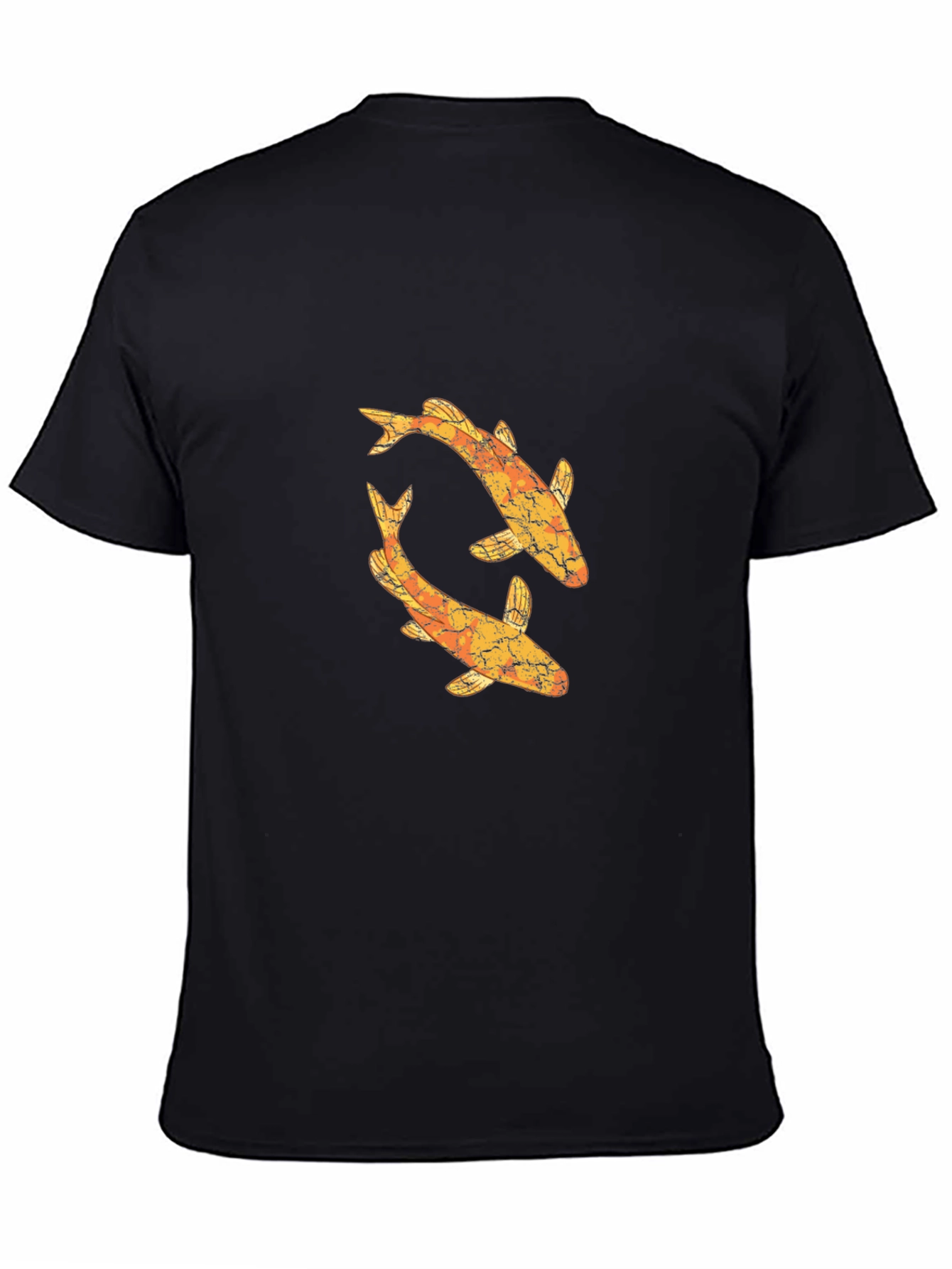 Koi Fish Graphic Tee - Black Cotton T-Shirt