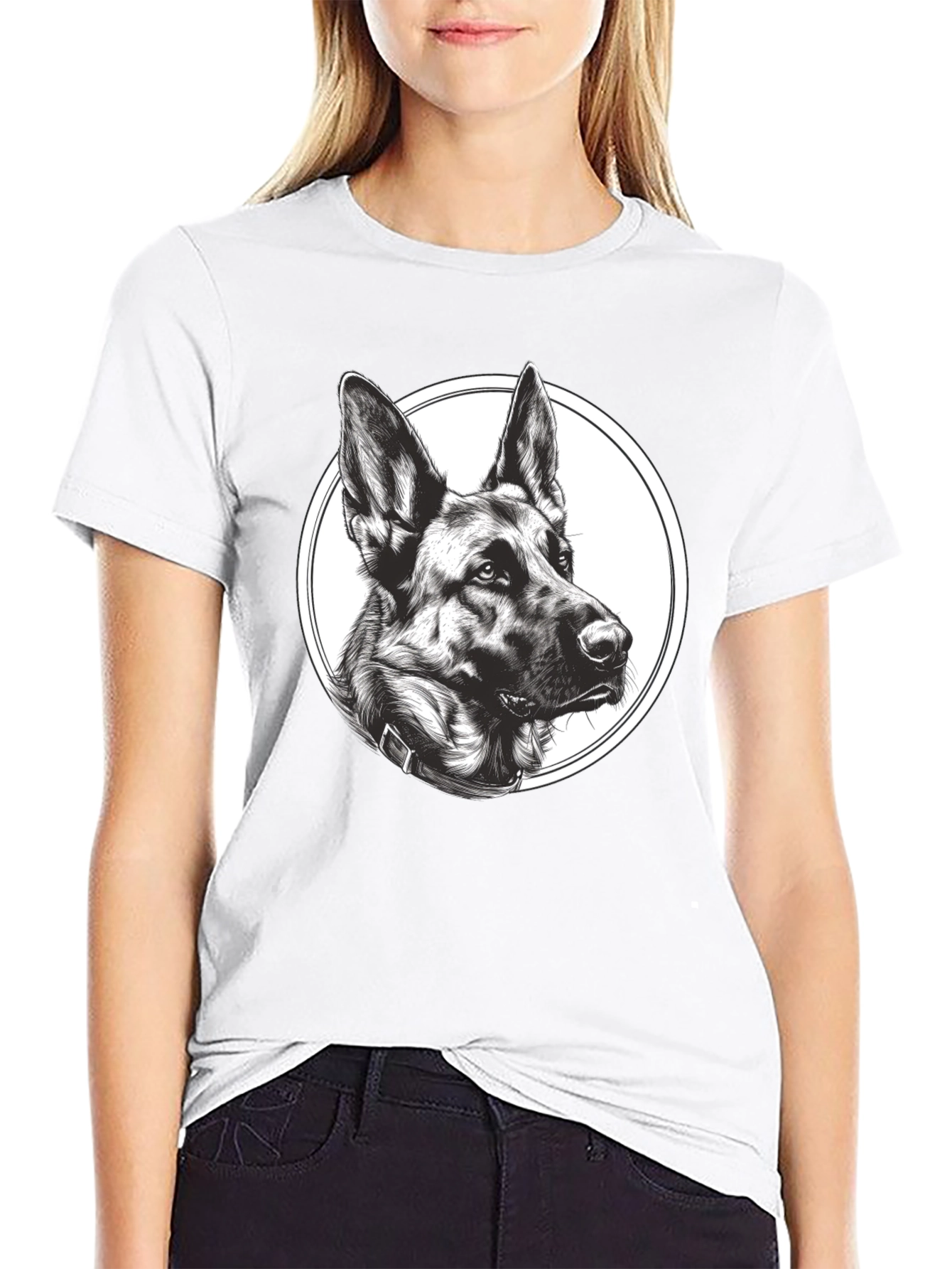 German Shepherd Graphic Tee - Mens Black T-Shirt