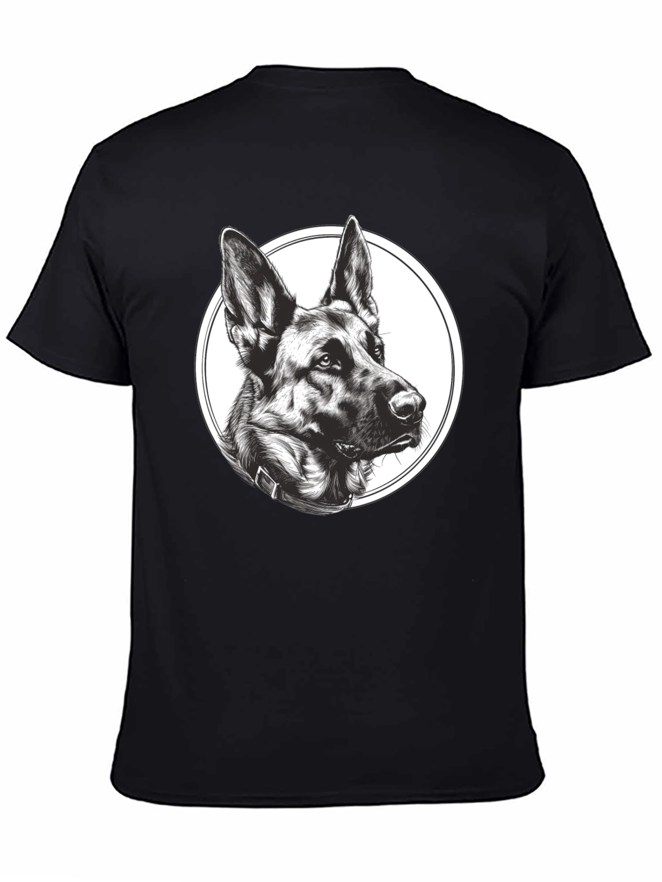 German Shepherd Graphic Tee - Mens Black T-Shirt