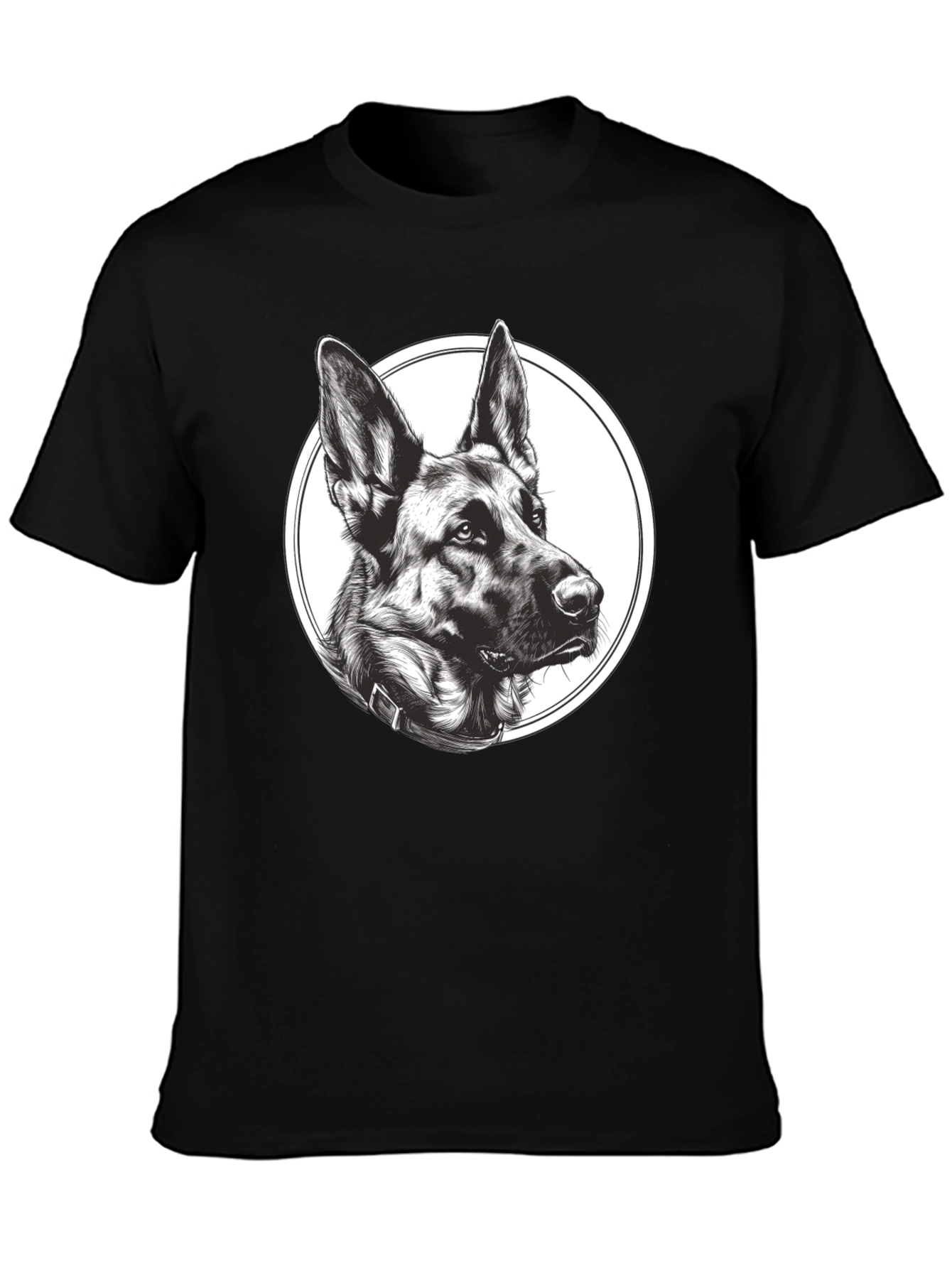 German Shepherd Graphic Tee - Mens Black T-Shirt