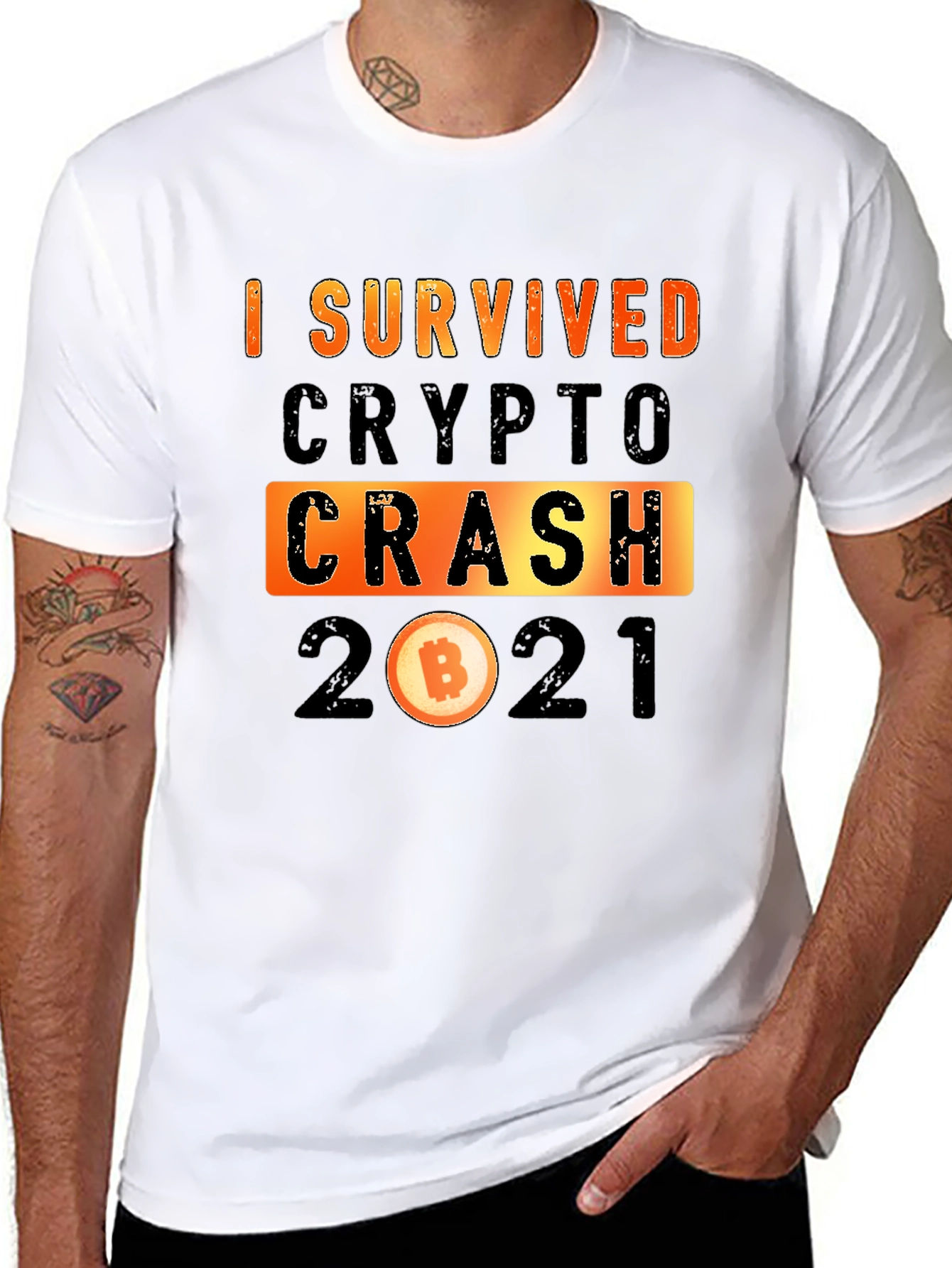 I Survived Crypto Crash 2021 Bitcoin T-Shirt