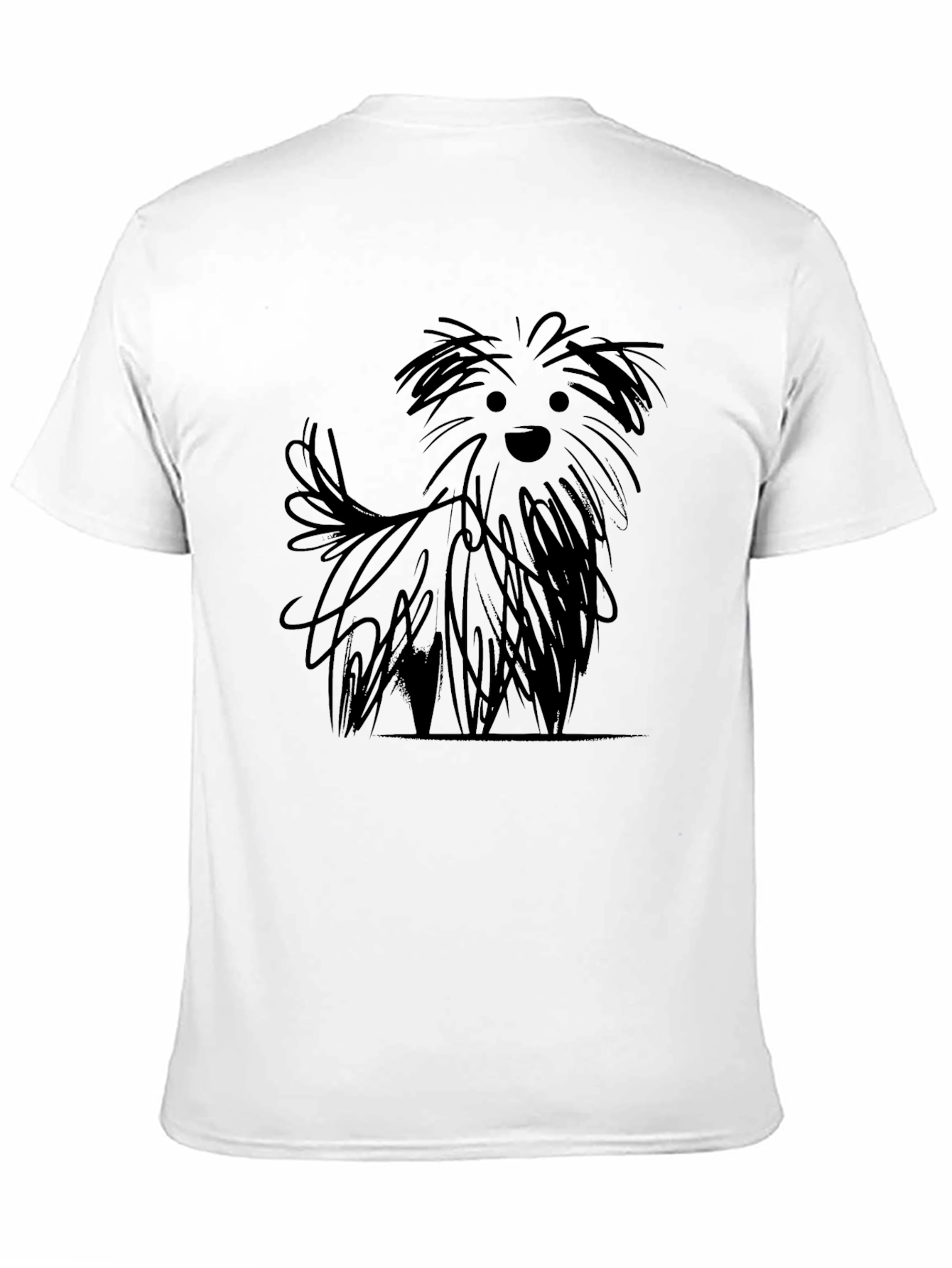 Dog Sketch Graphic Black T-Shirt