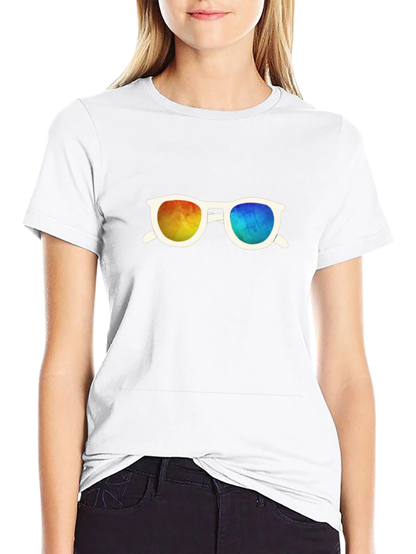 Retro Sunglasses Graphic Black T-Shirt