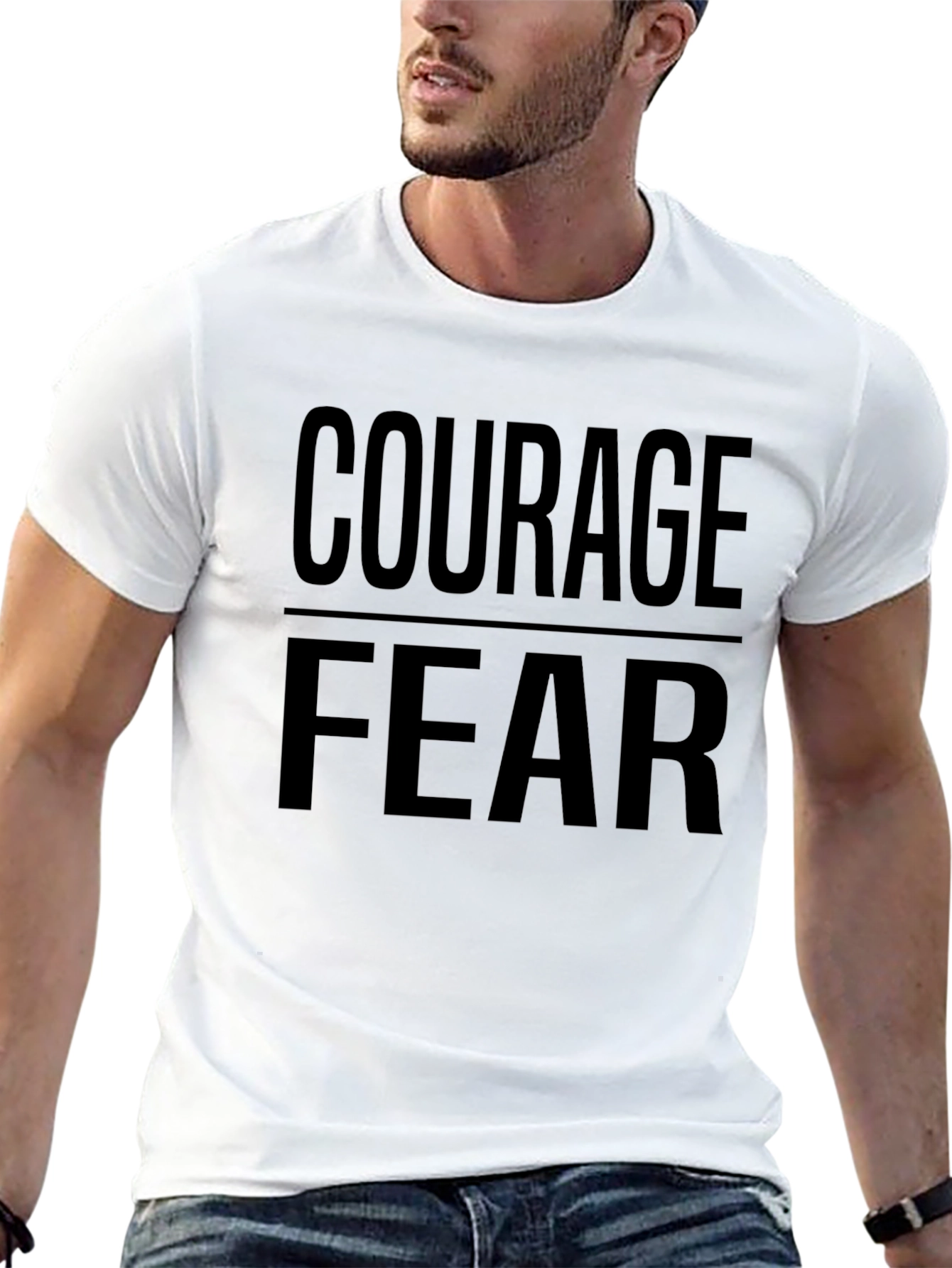 Courage Over Fear Graphic T-Shirt - Black