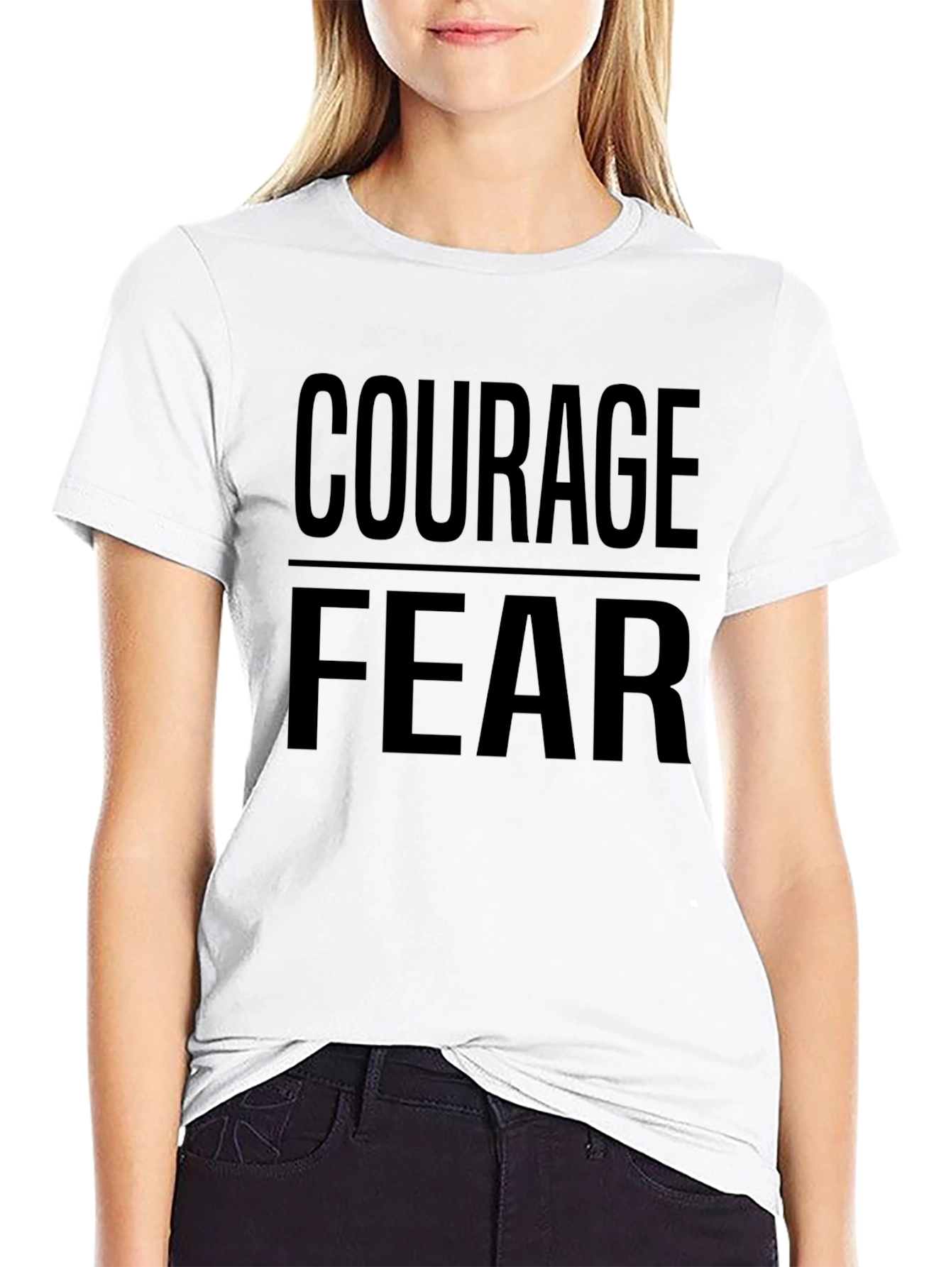 Courage Over Fear Graphic T-Shirt - Black