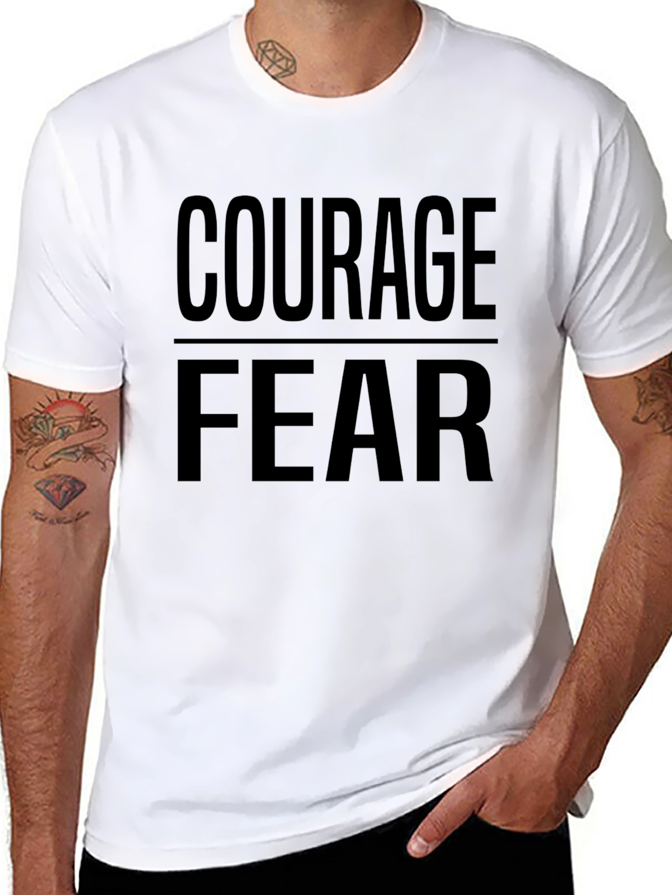 Courage Over Fear Graphic T-Shirt - Black
