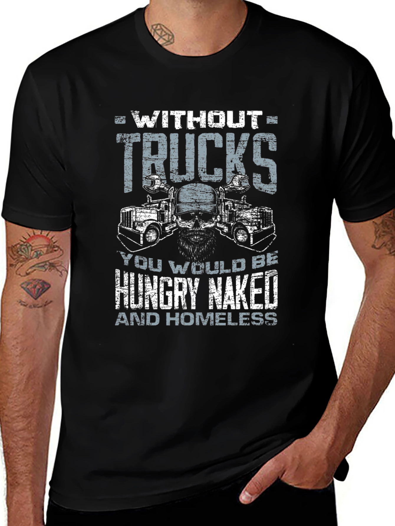 Trucker T-Shirt - Without Trucks - Graphic Tee