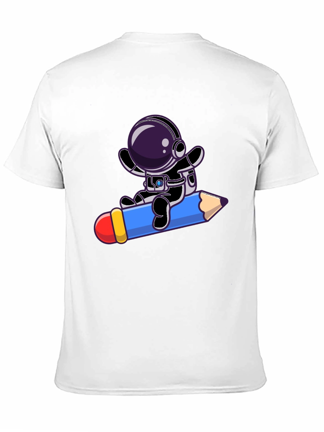 Astronaut Riding Pencil Graphic Tee - Black
