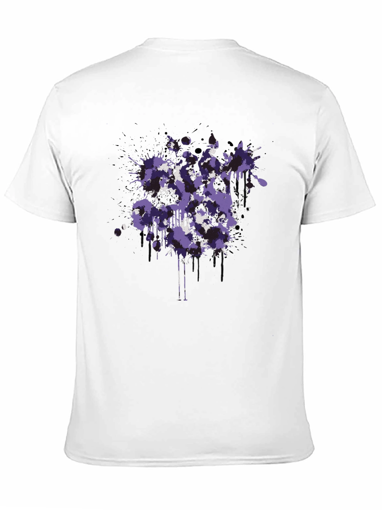 Abstract Splatter Graphic Black T-Shirt