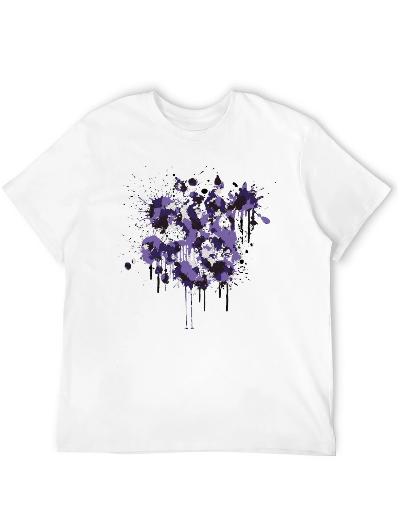 Abstract Splatter Graphic Black T-Shirt