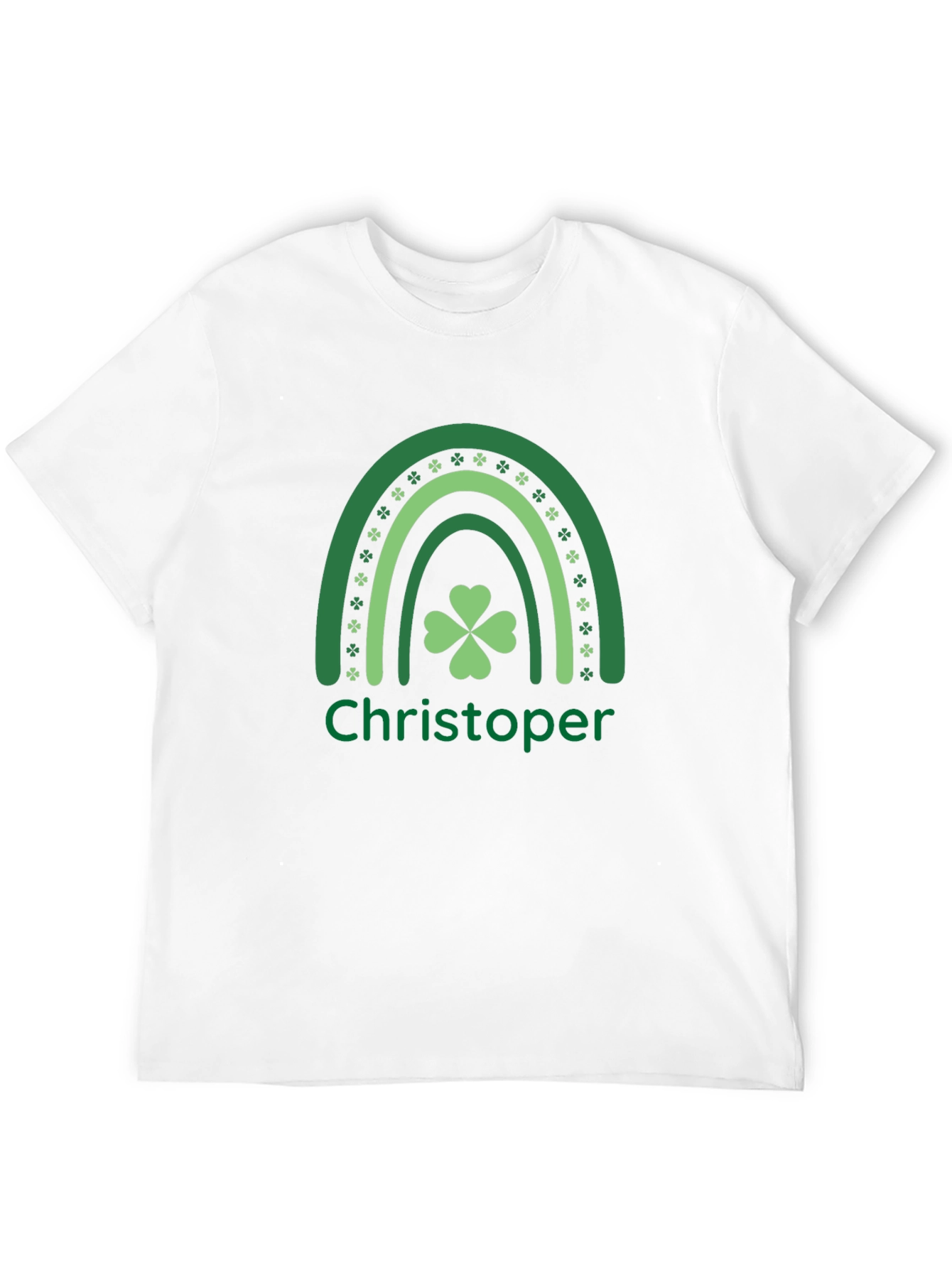 St. Patricks Day Christoper Rainbow Shamrock T-Shirt