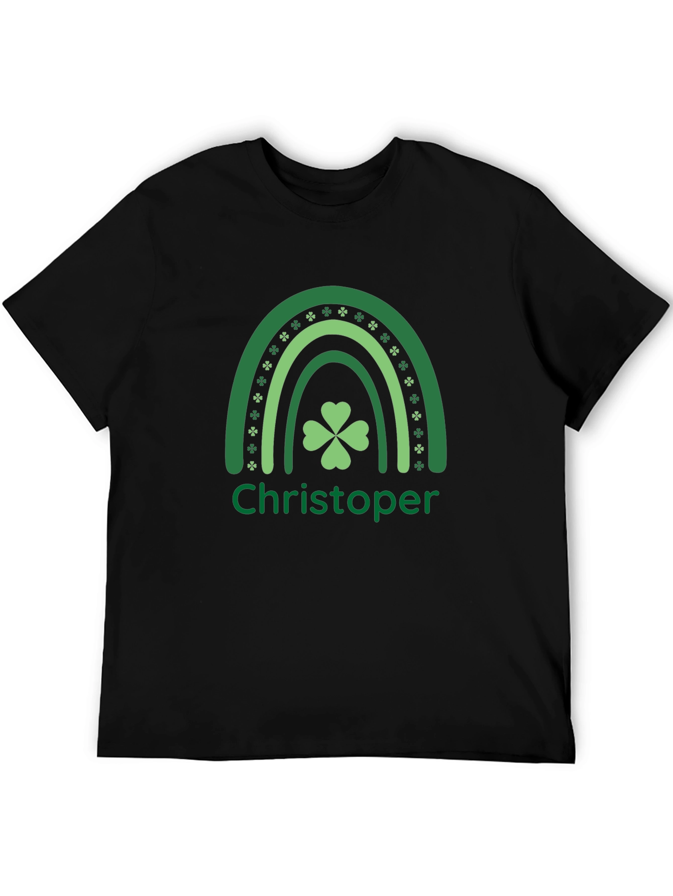 St. Patricks Day Christoper Rainbow Shamrock T-Shirt