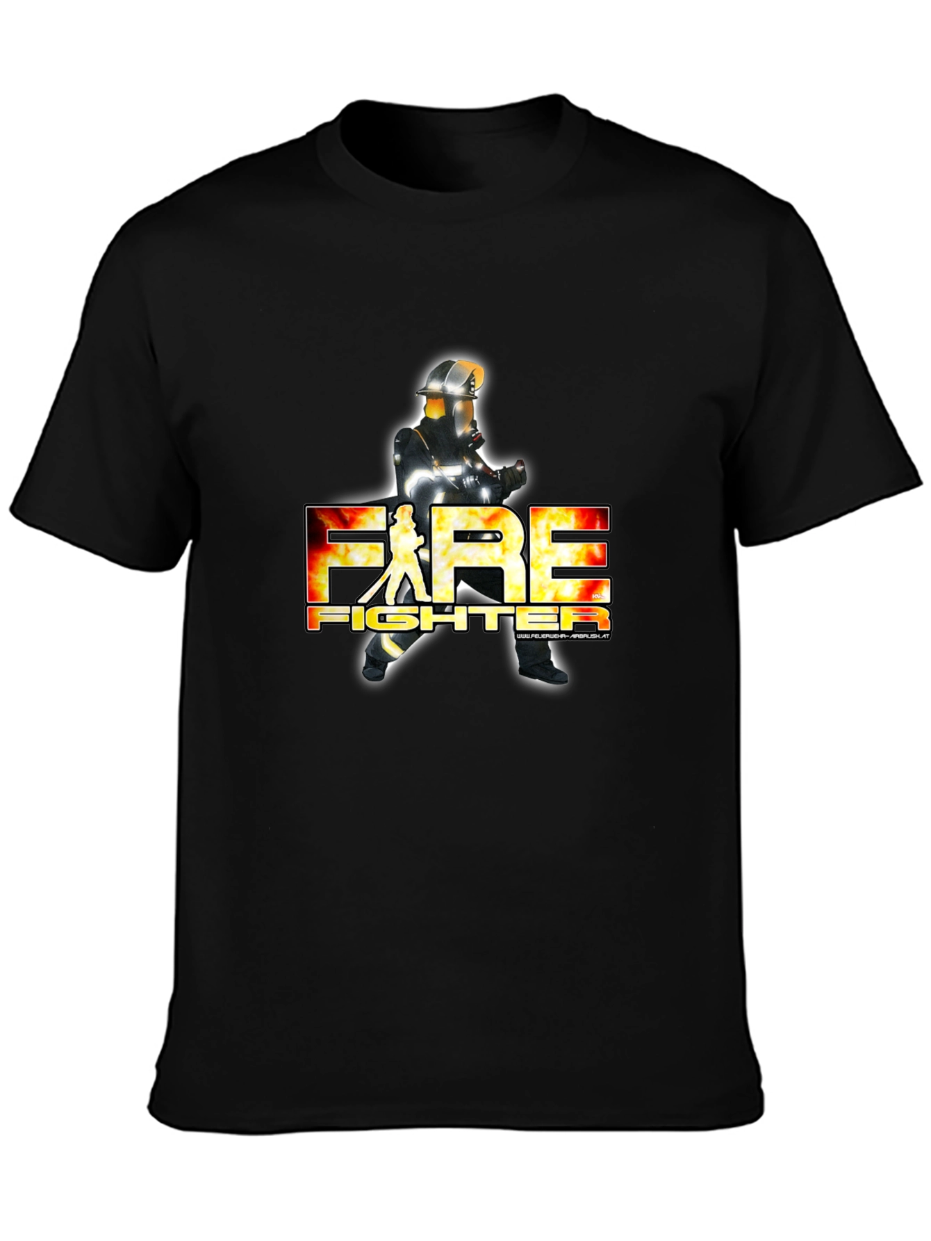 Firefighter Graphic Tee - Black Crew Neck
