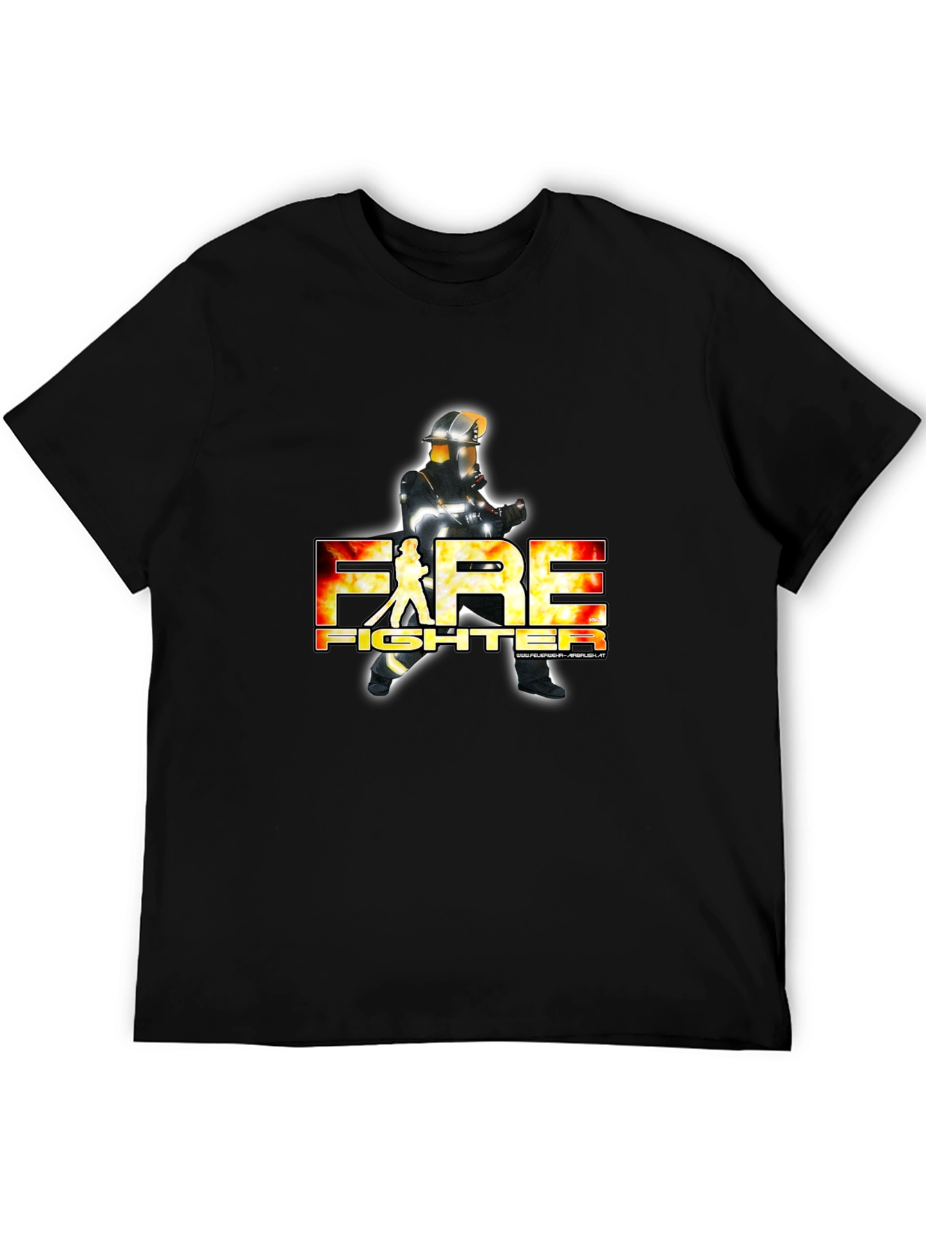 Firefighter Graphic Tee - Black Crew Neck
