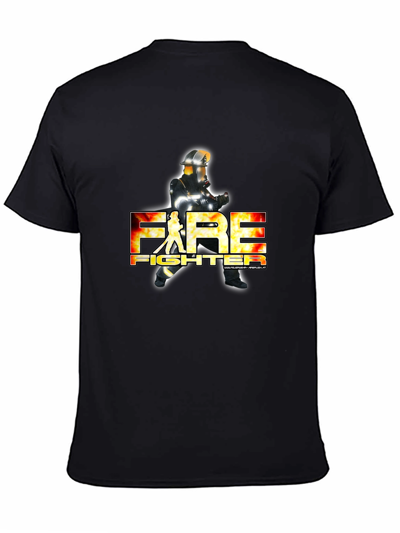 Firefighter Graphic Tee - Black Crew Neck