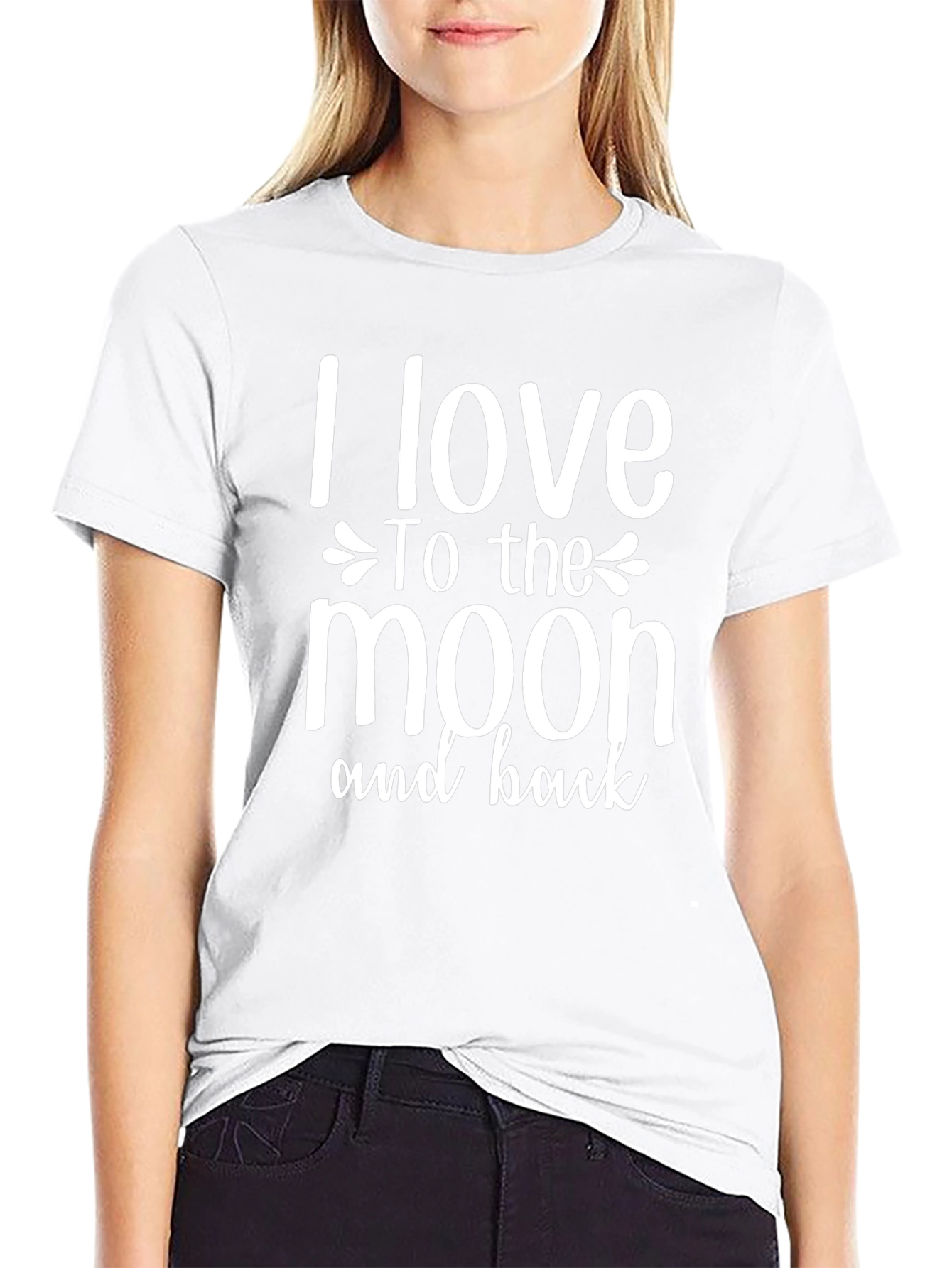 I Love To The Moon And Back Black T-Shirt