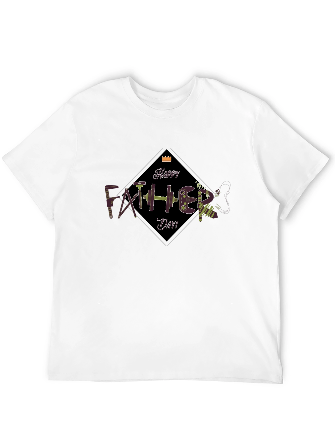 Happy Fathers Day Black Graphic Tee