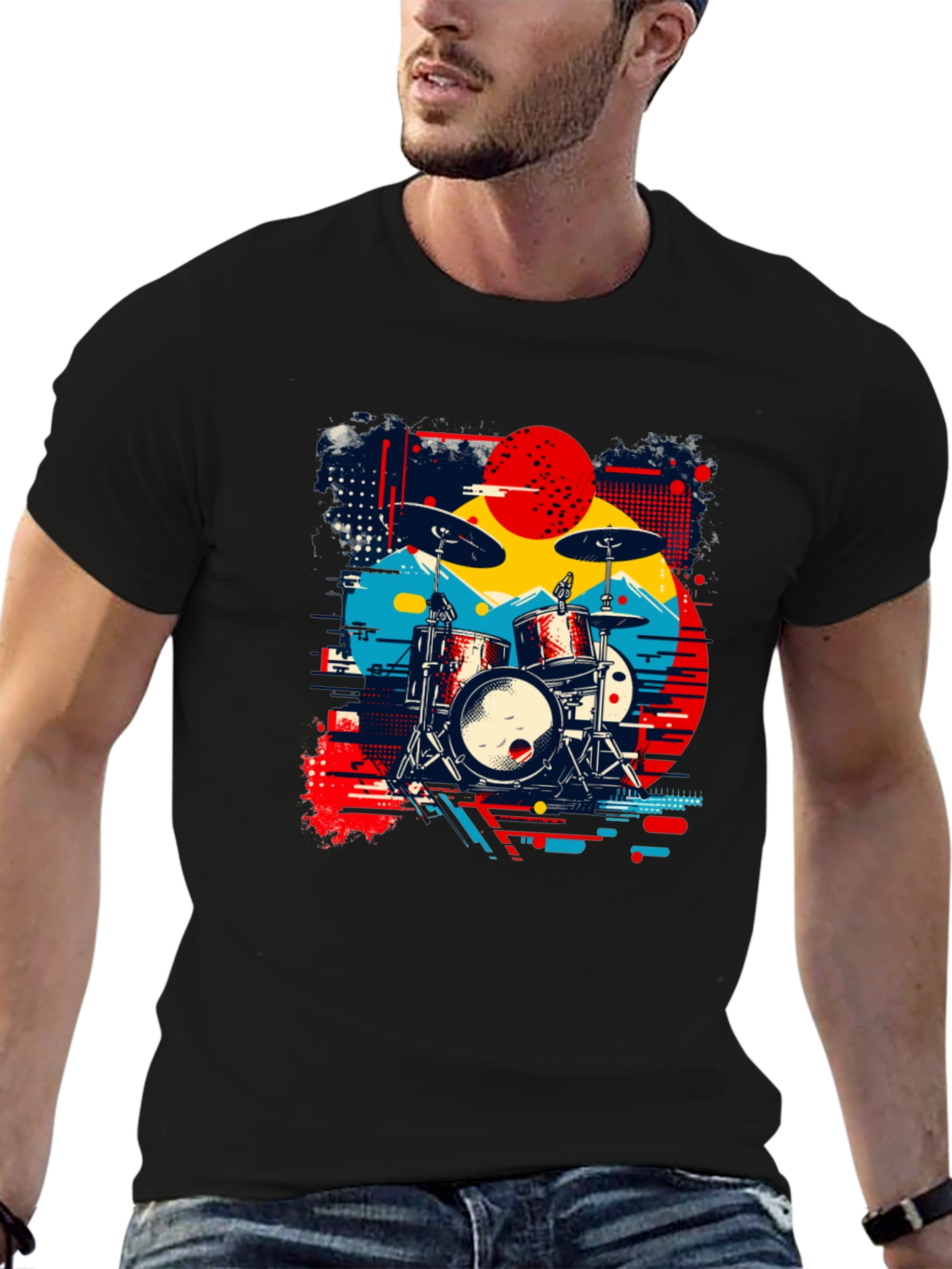 Retro Drum Kit Graphic Tee