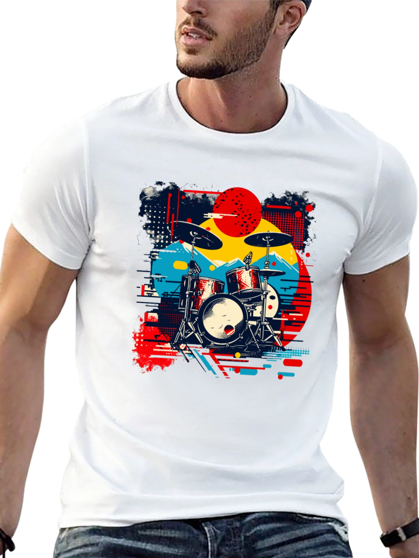 Retro Drum Kit Graphic Tee