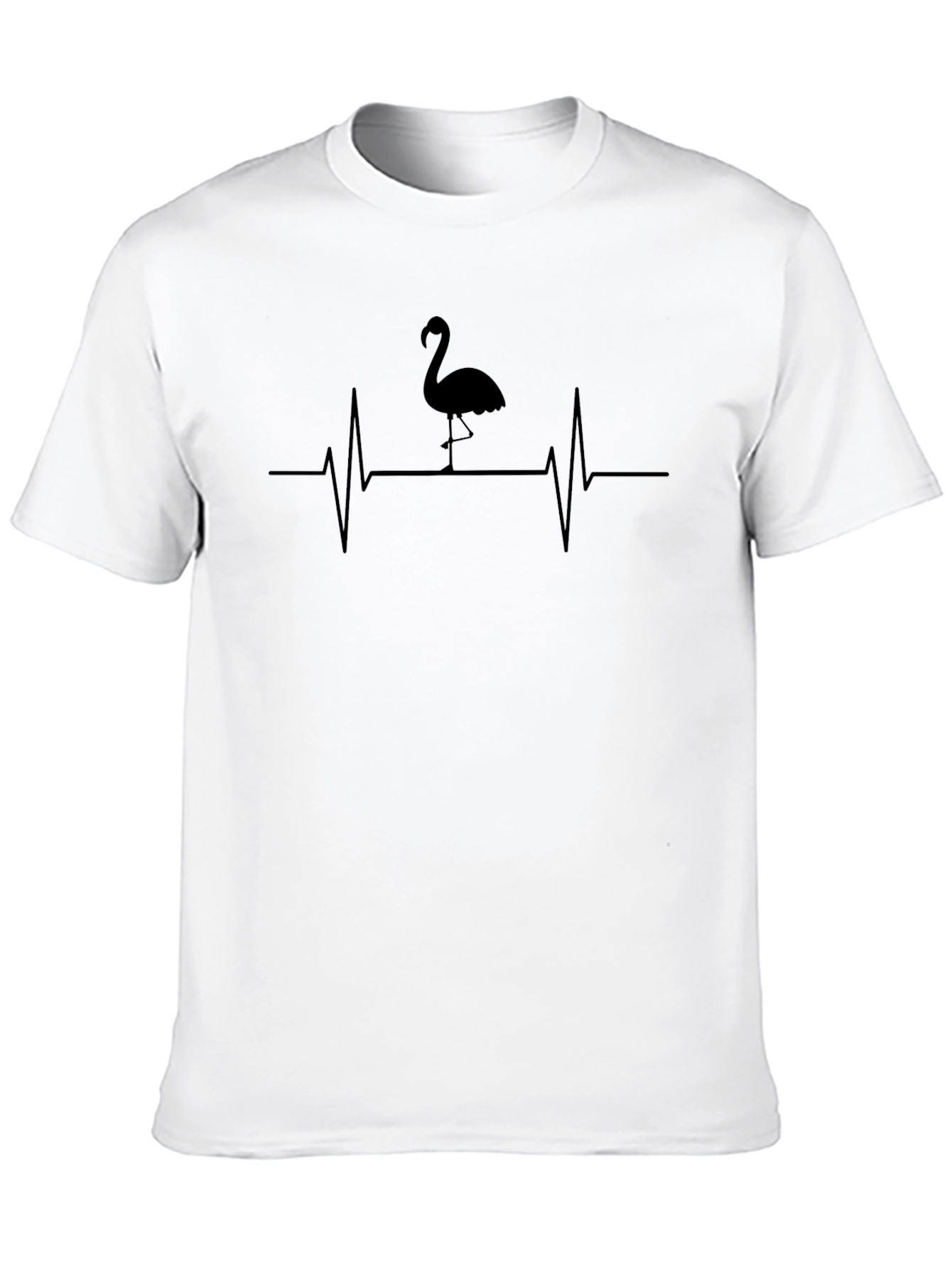 Flamingo Heartbeat Black T-Shirt