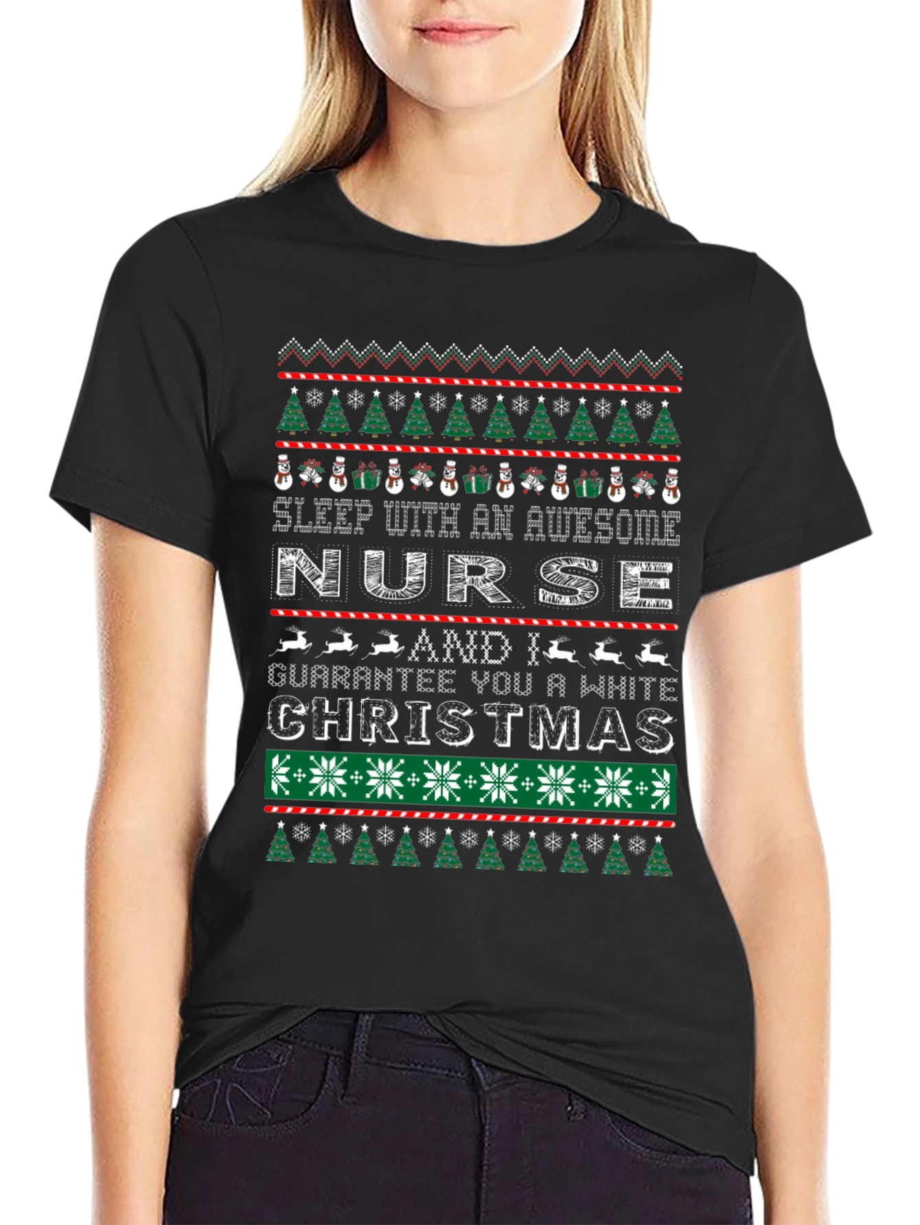 Awesome Nurse Christmas Sweater T-Shirt