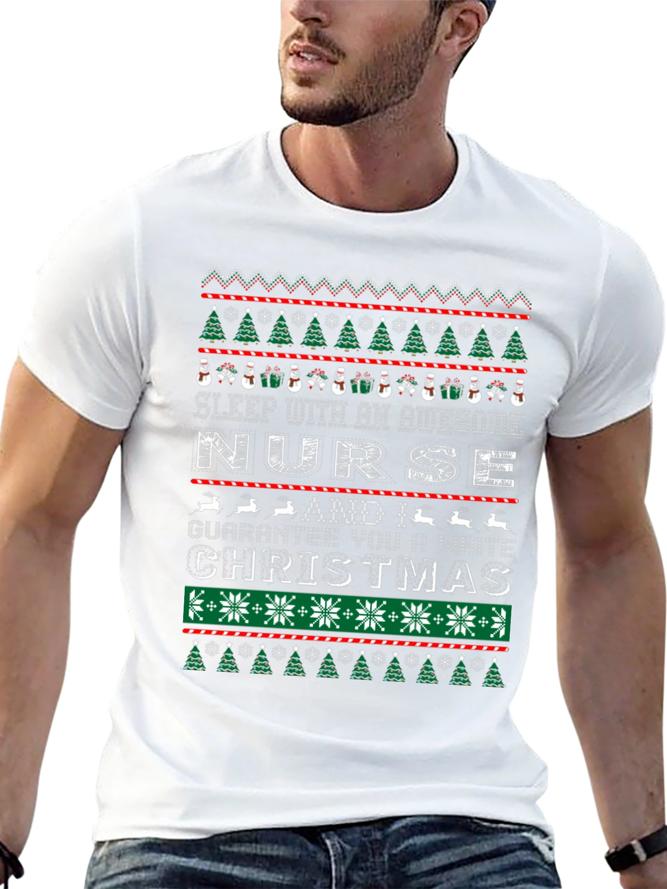 Awesome Nurse Christmas Sweater T-Shirt