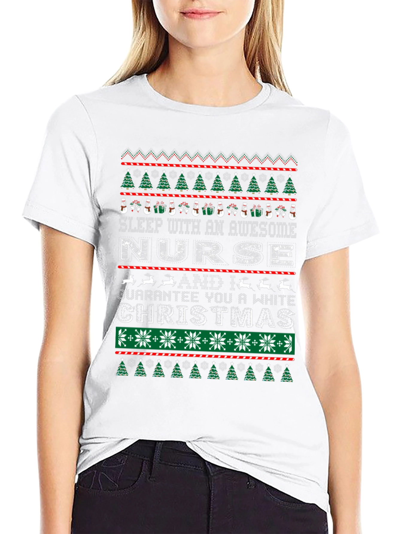 Awesome Nurse Christmas Sweater T-Shirt