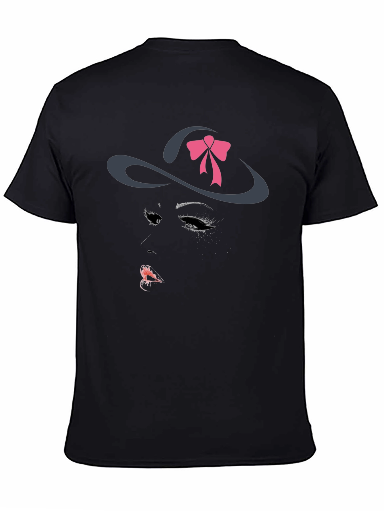 Stylish Graphic Tee - Hat Woman Design