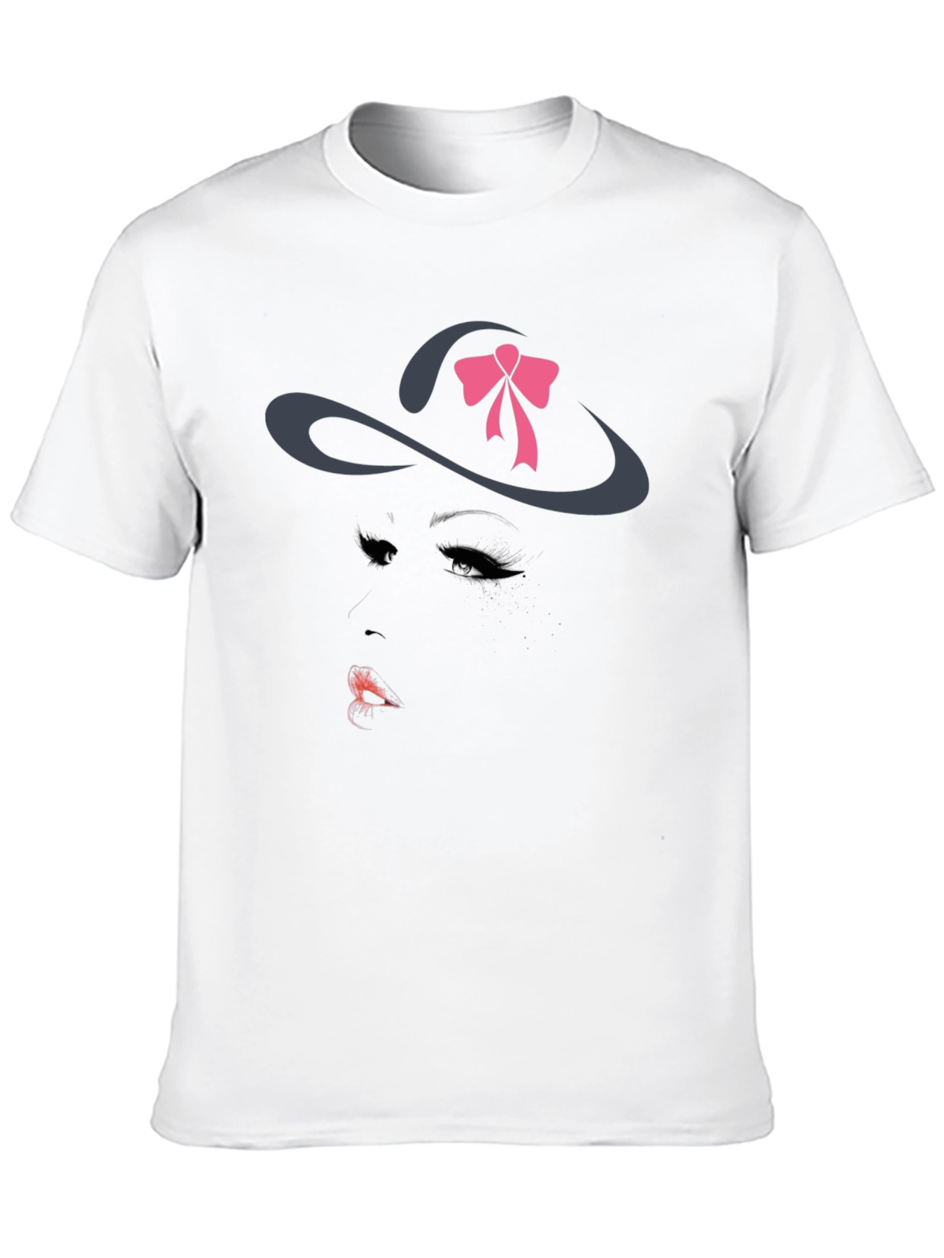 Stylish Graphic Tee - Hat Woman Design