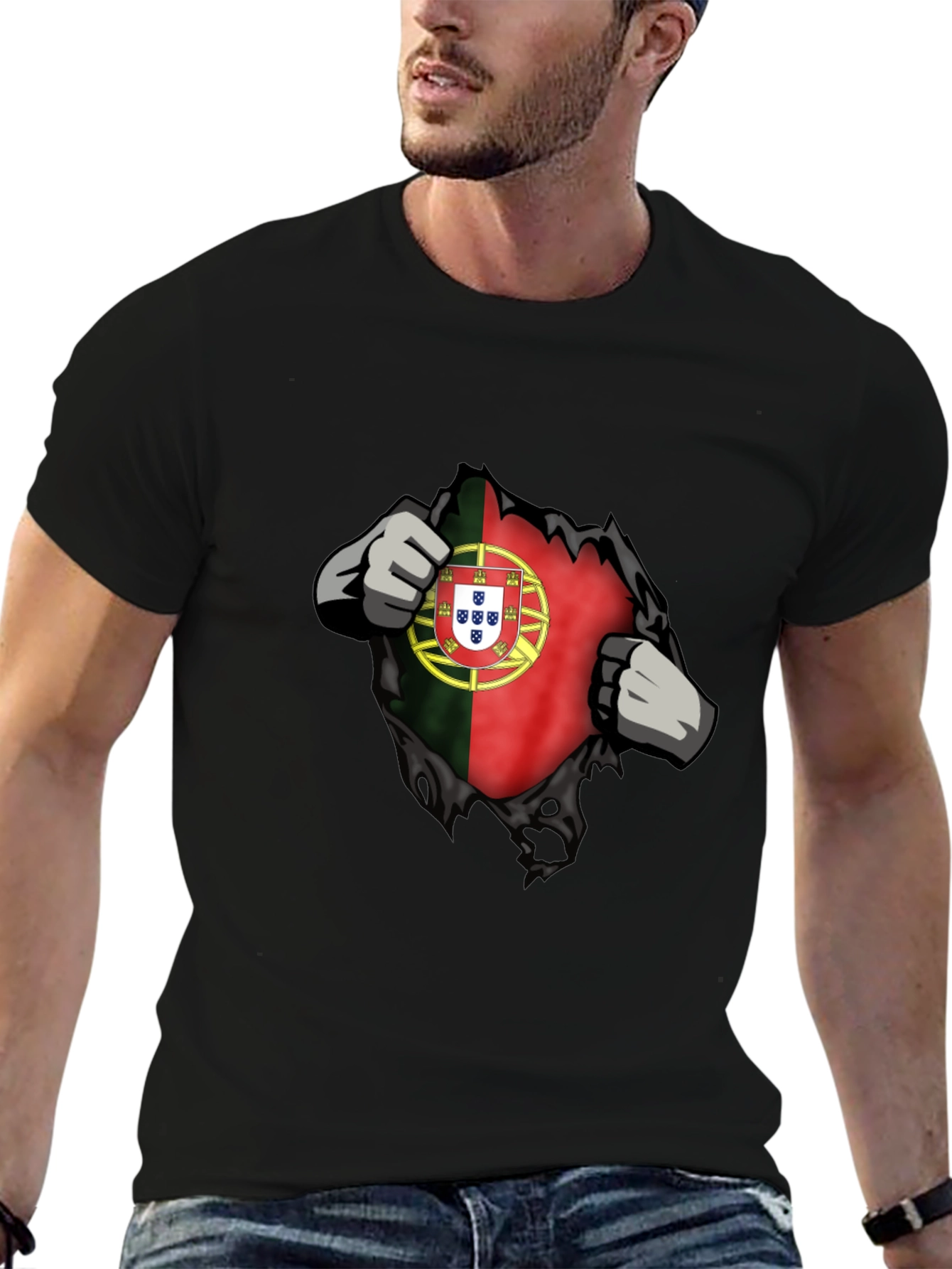 Portugal Flag Ripped T-Shirt - Patriotic Graphic Tee