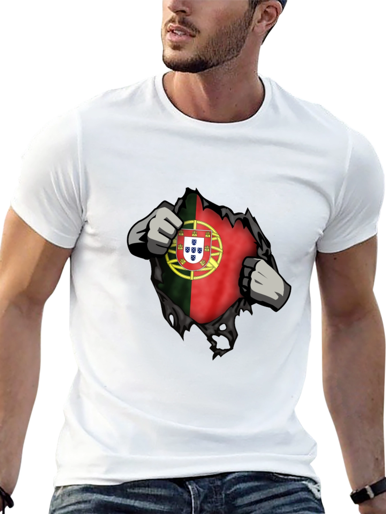 Portugal Flag Ripped T-Shirt - Patriotic Graphic Tee