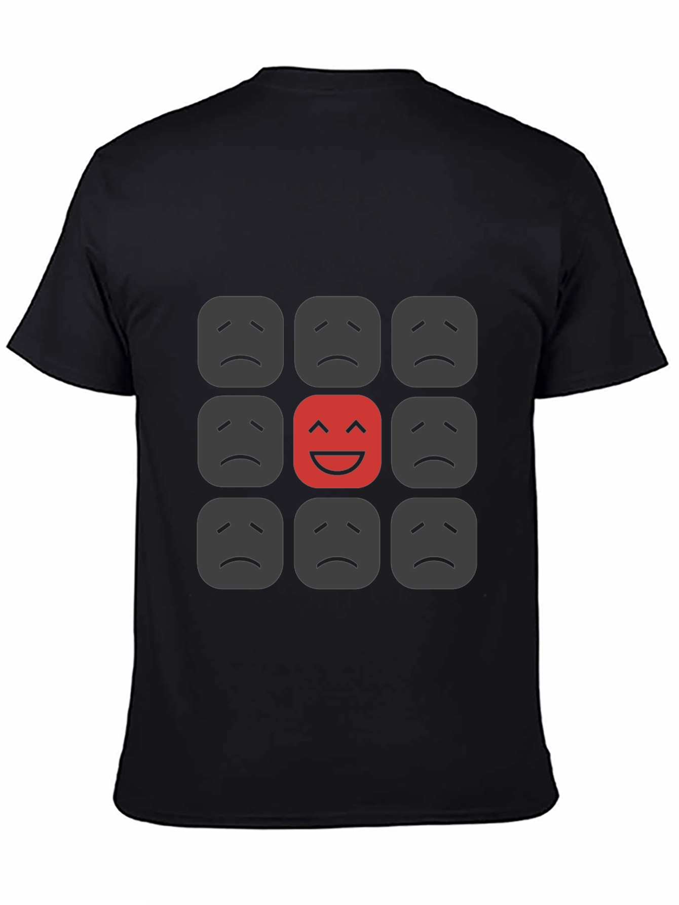 Be Different Black T-Shirt - Smile Face
