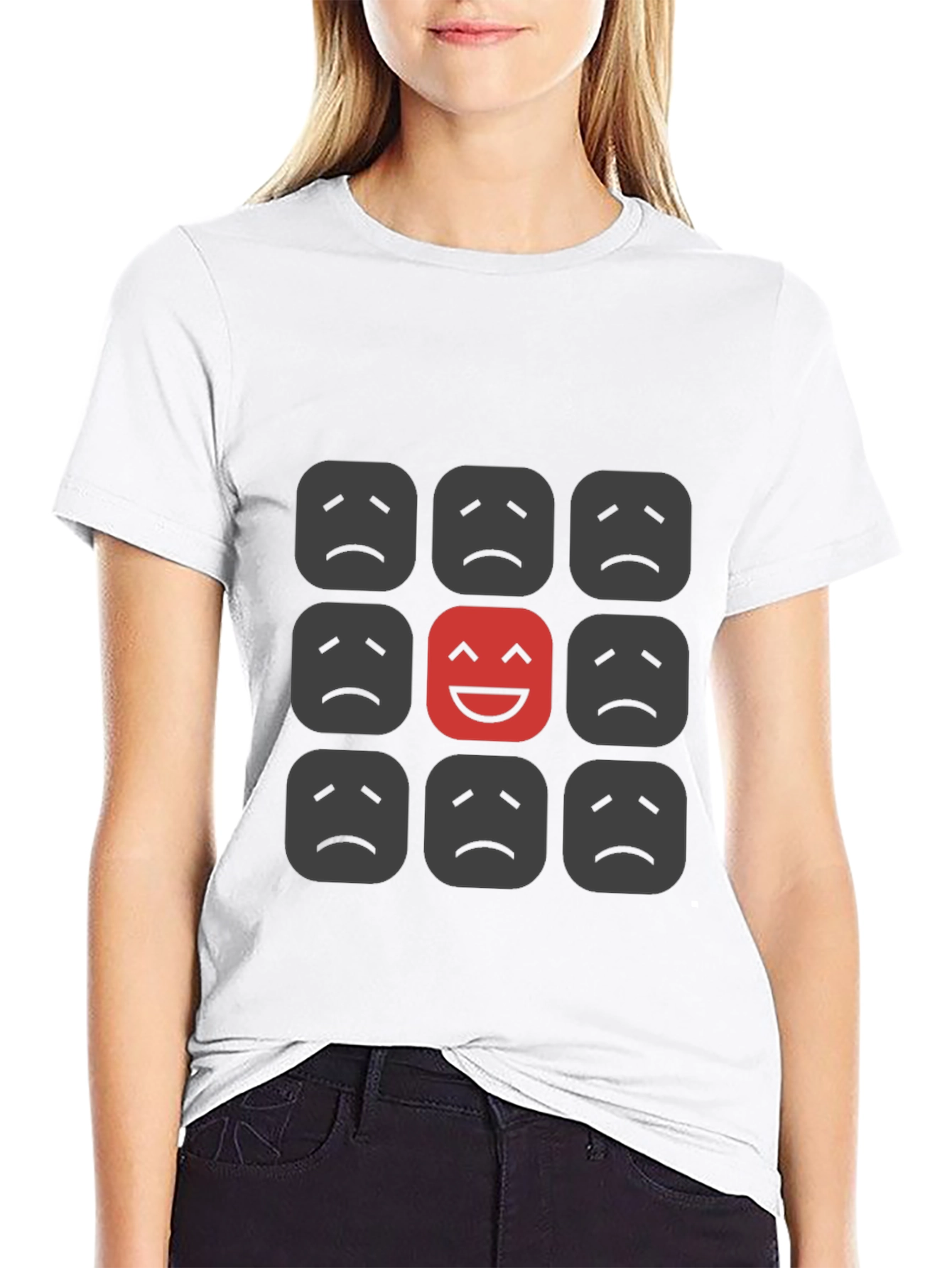 Be Different Black T-Shirt - Smile Face