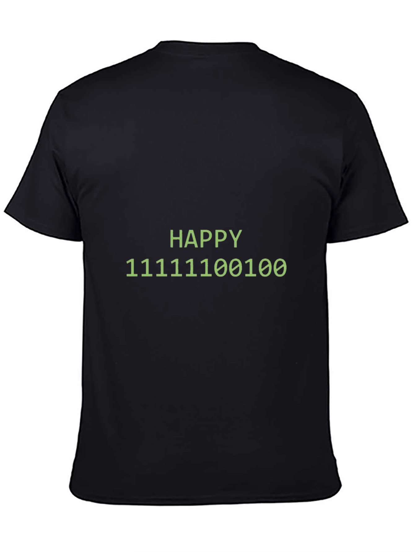 Happy Binary Code Graphic Black T-Shirt