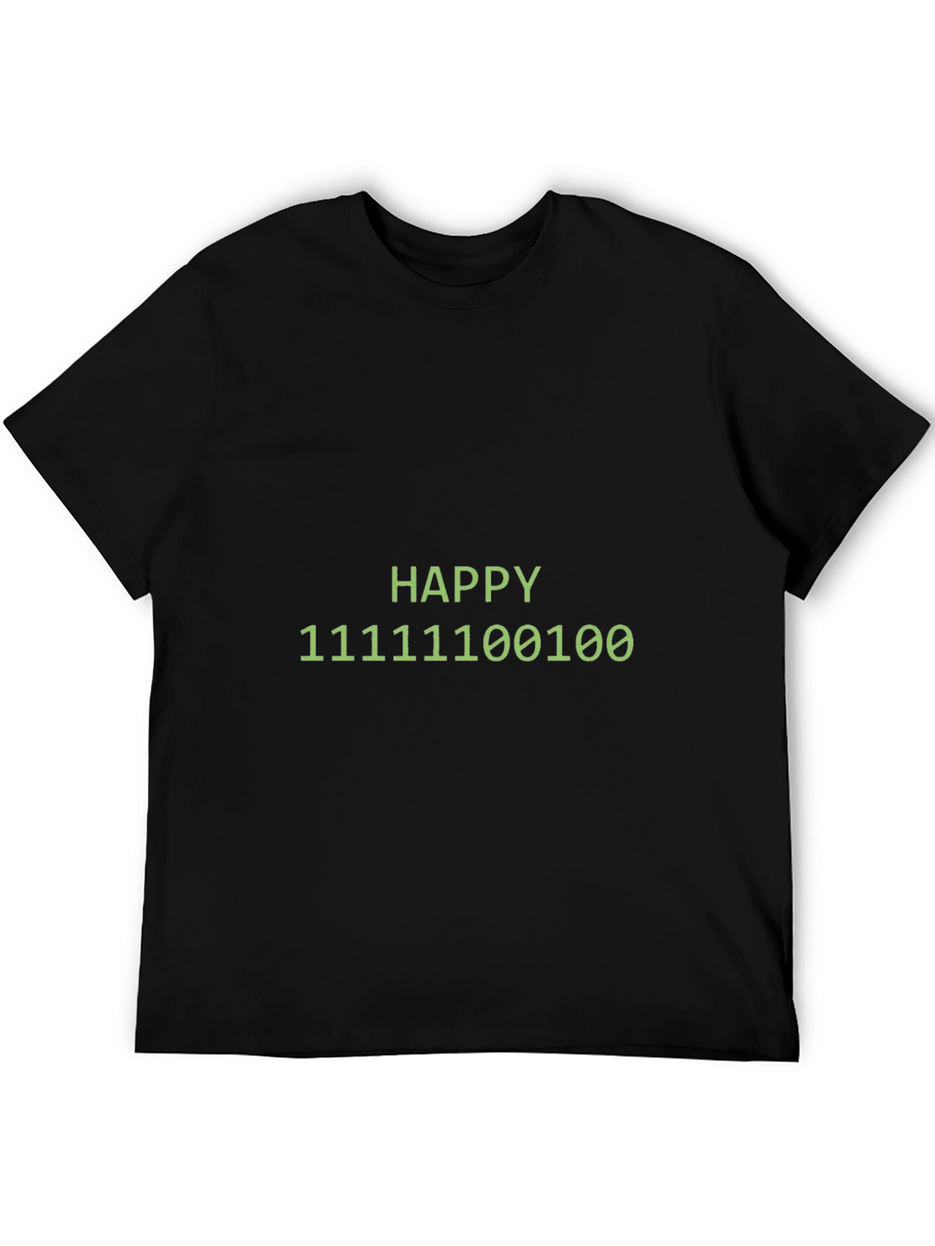 Happy Binary Code Graphic Black T-Shirt