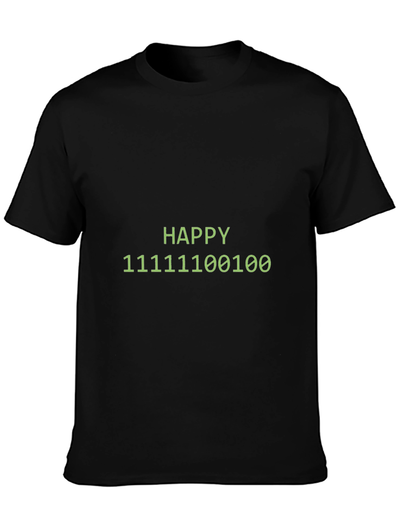 Happy Binary Code Graphic Black T-Shirt
