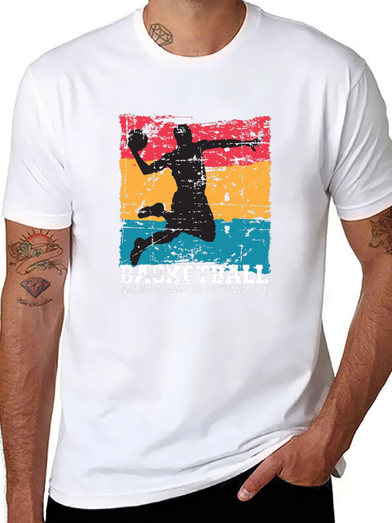 Basketball Graphic Tee - Passion Teamwork Determination
