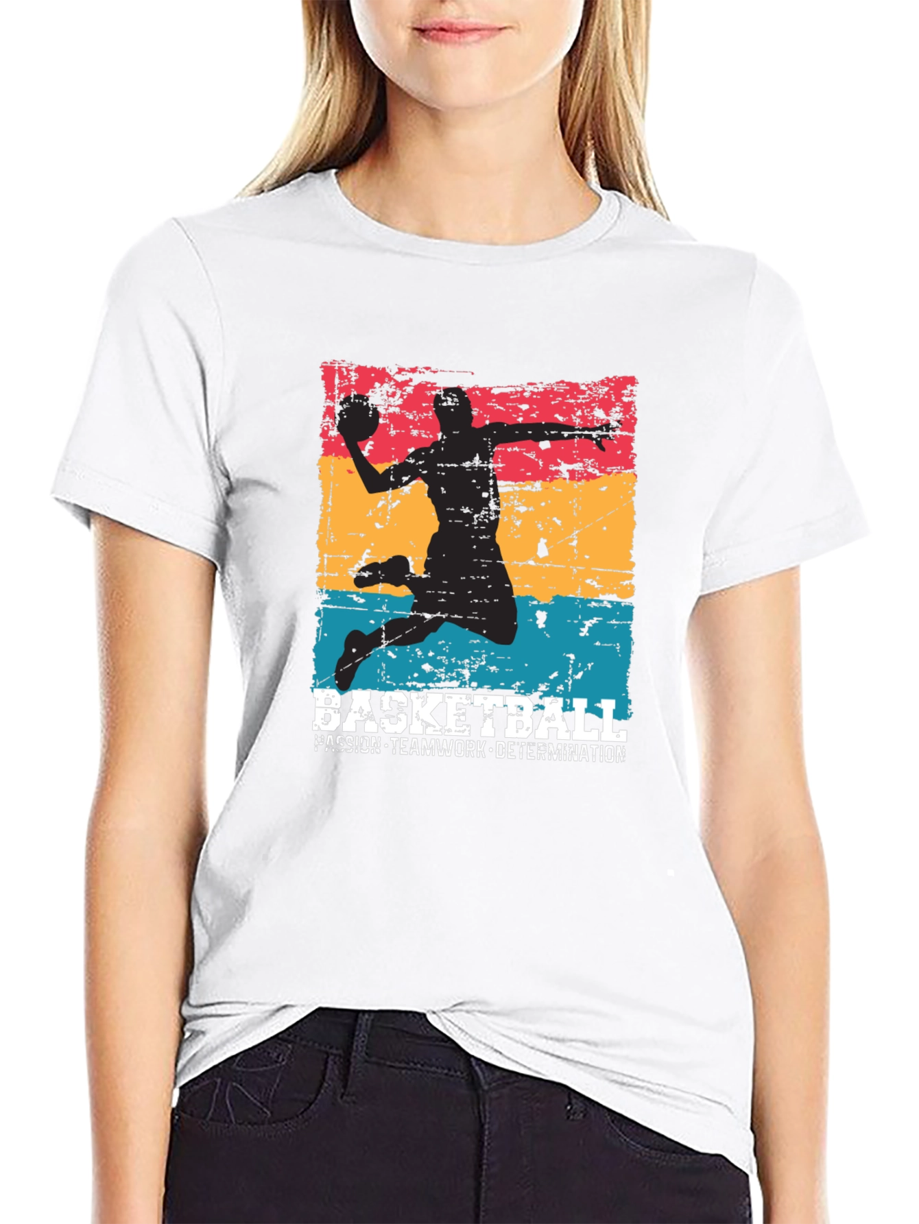Basketball Graphic Tee - Passion Teamwork Determination