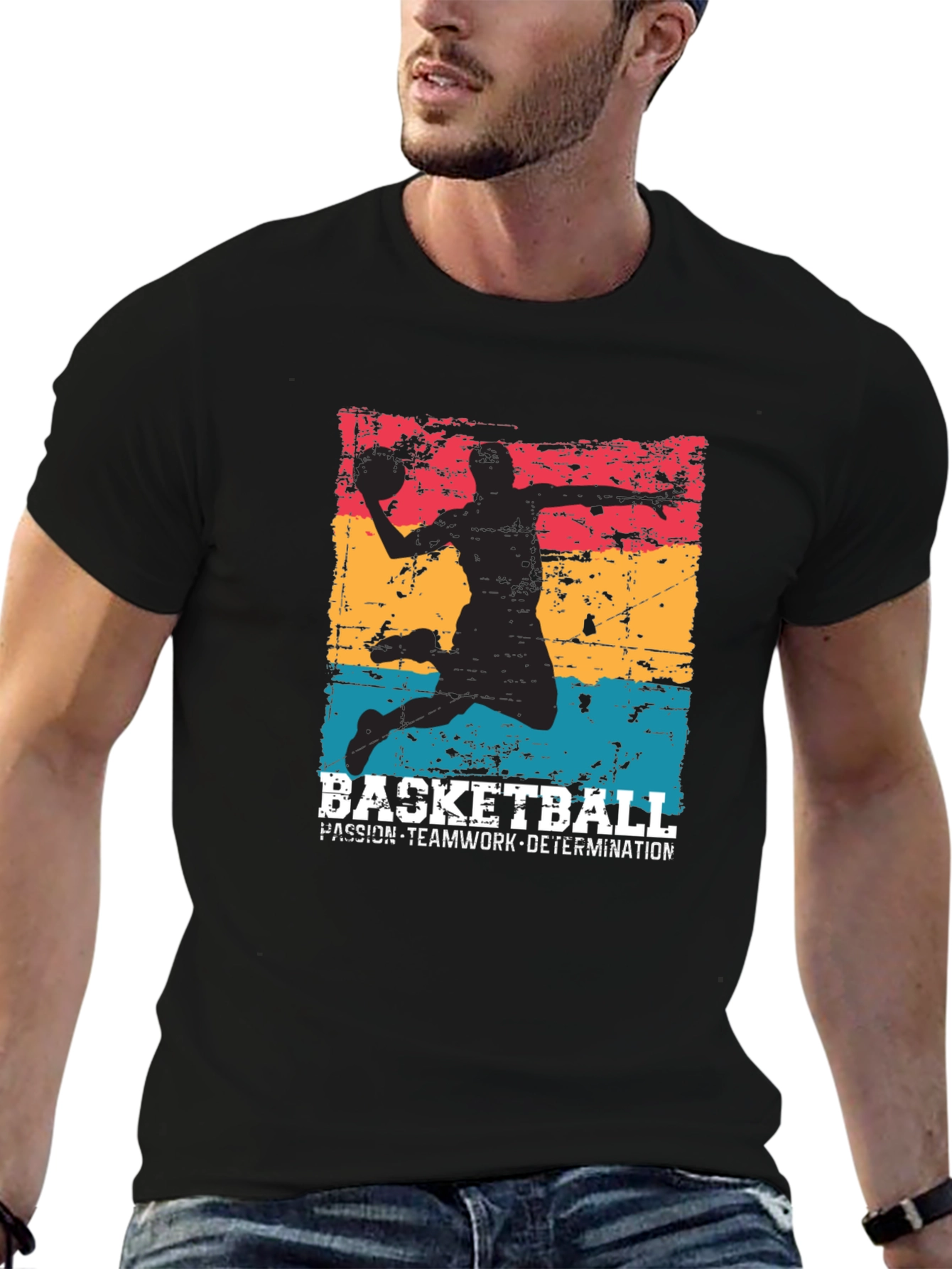 Basketball Graphic Tee - Passion Teamwork Determination