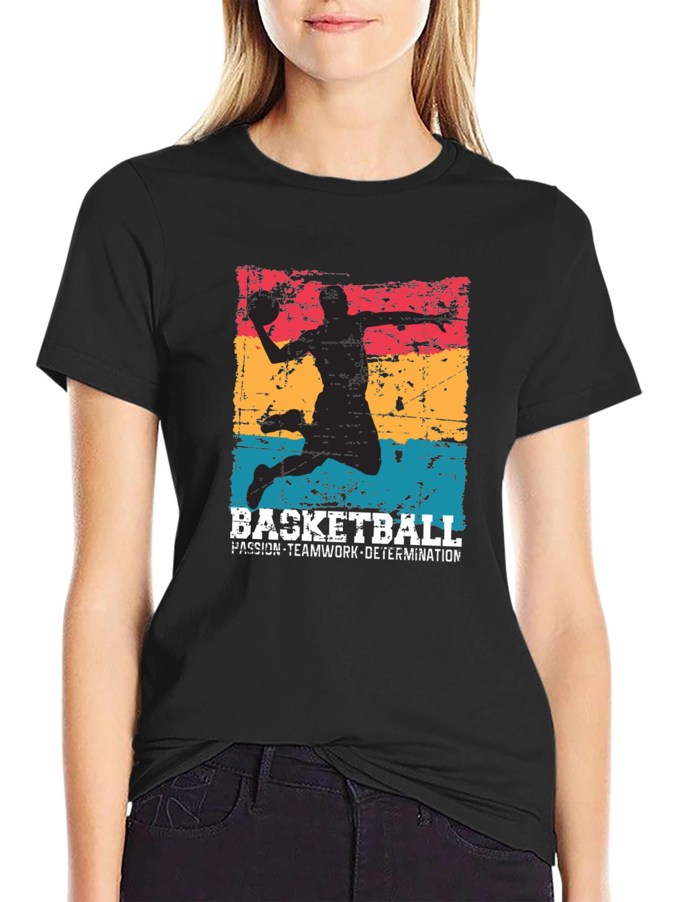 Basketball Graphic Tee - Passion Teamwork Determination
