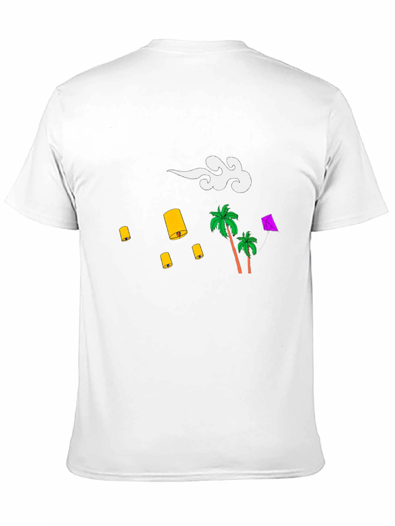 Tropical Lanterns Black Graphic Tee