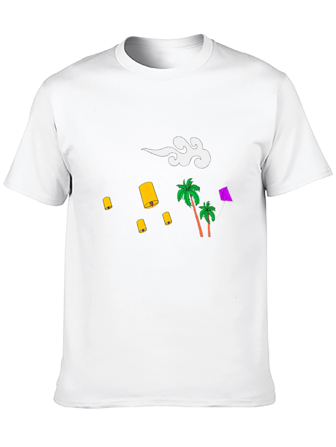 Tropical Lanterns Black Graphic Tee