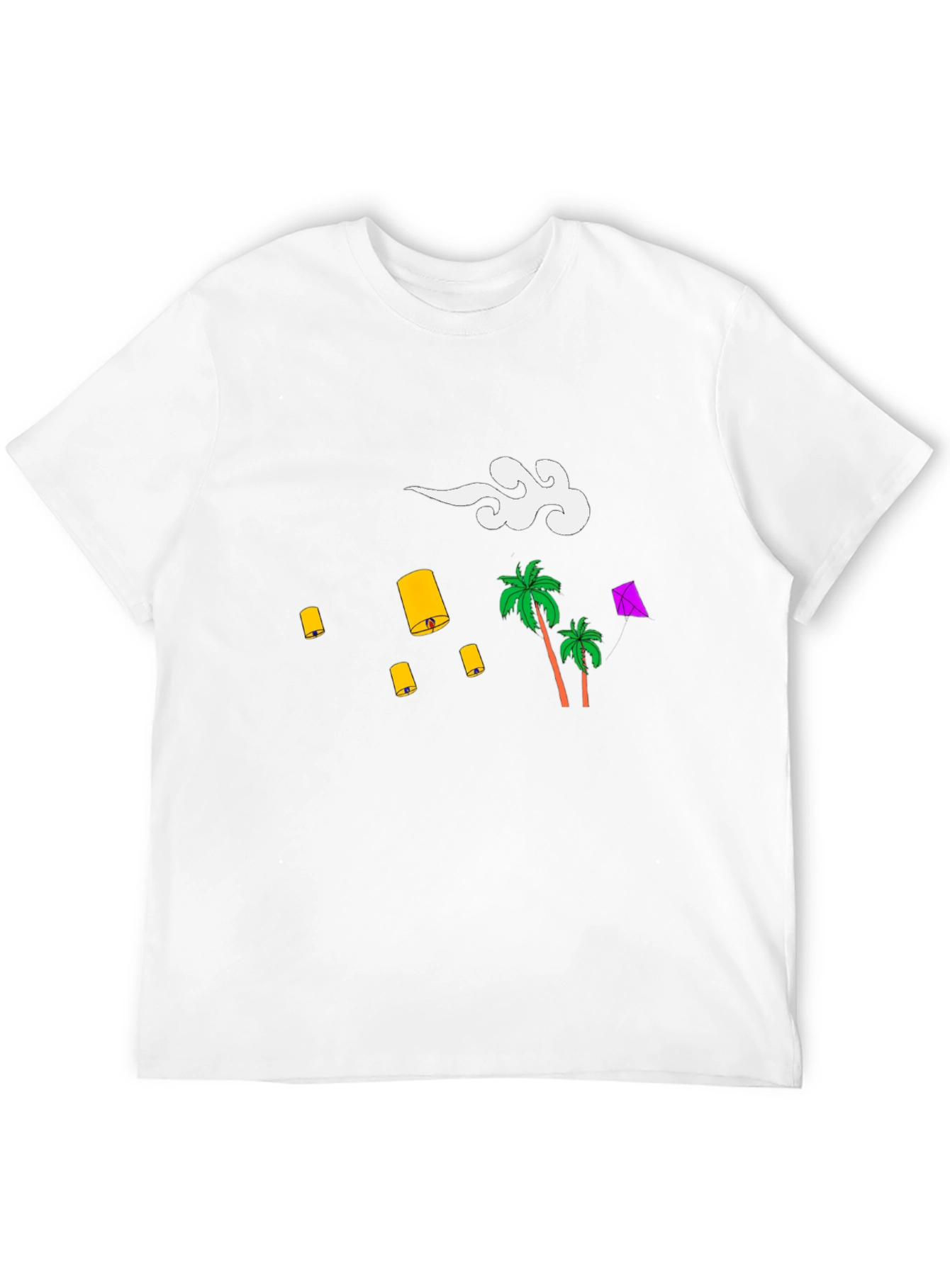 Tropical Lanterns Black Graphic Tee