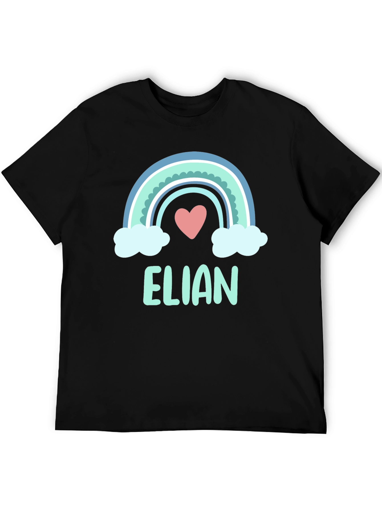 ELIAN Rainbow Heart T-Shirt - Cute Personalized Tee