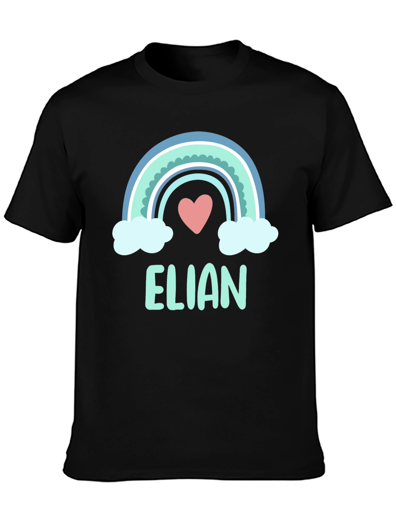 ELIAN Rainbow Heart T-Shirt - Cute Personalized Tee
